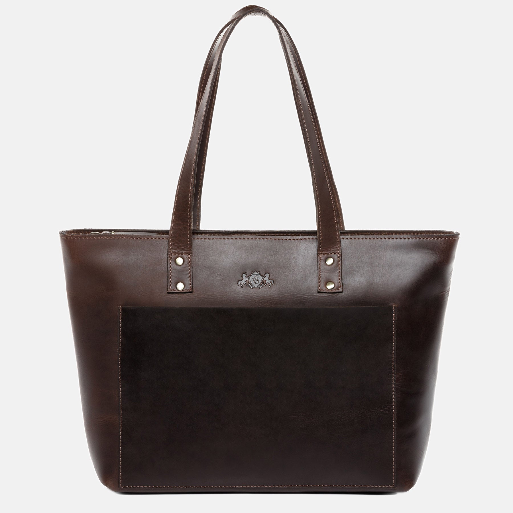 Shopper PIPER Glattleder braun