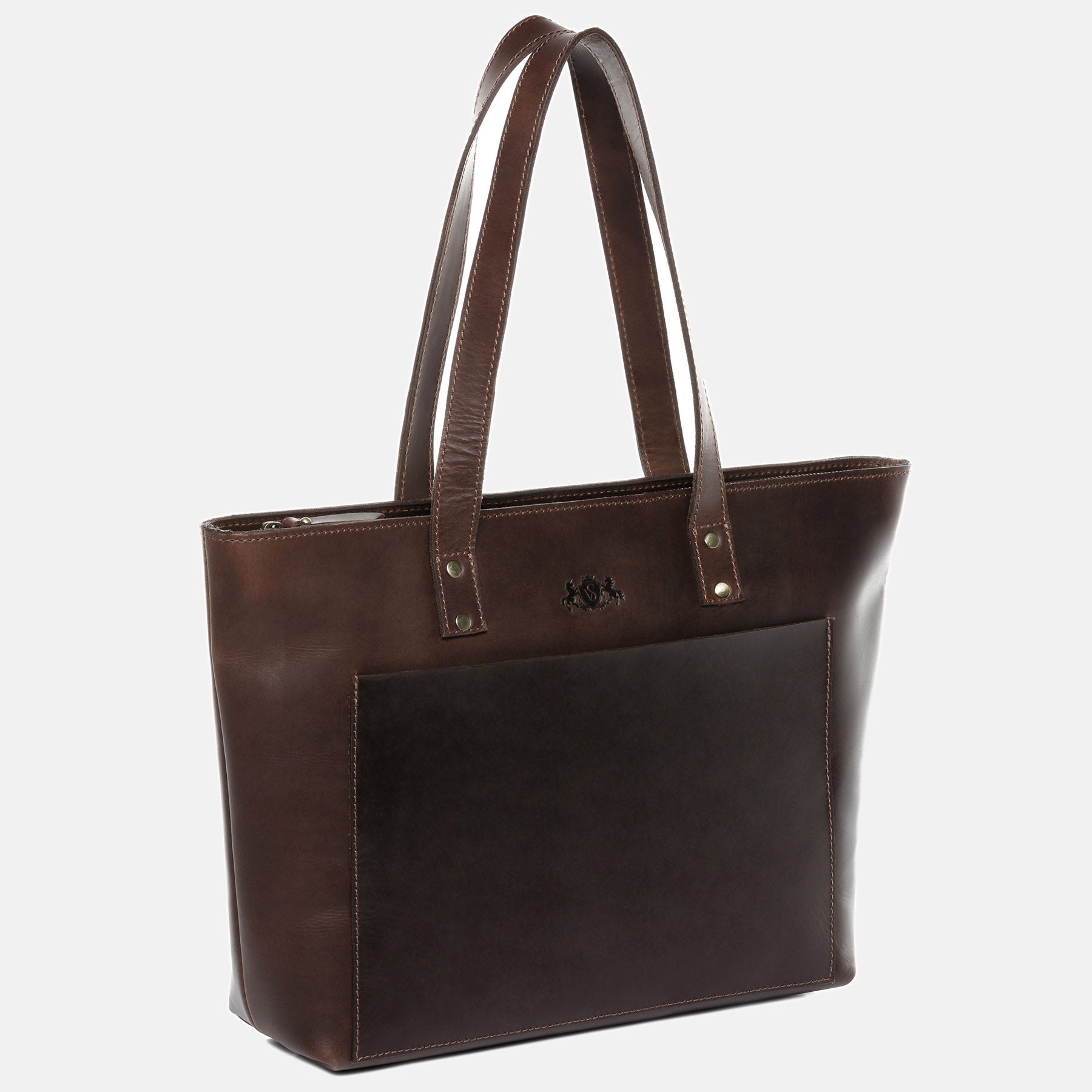 Shopper PIPER Glattleder braun