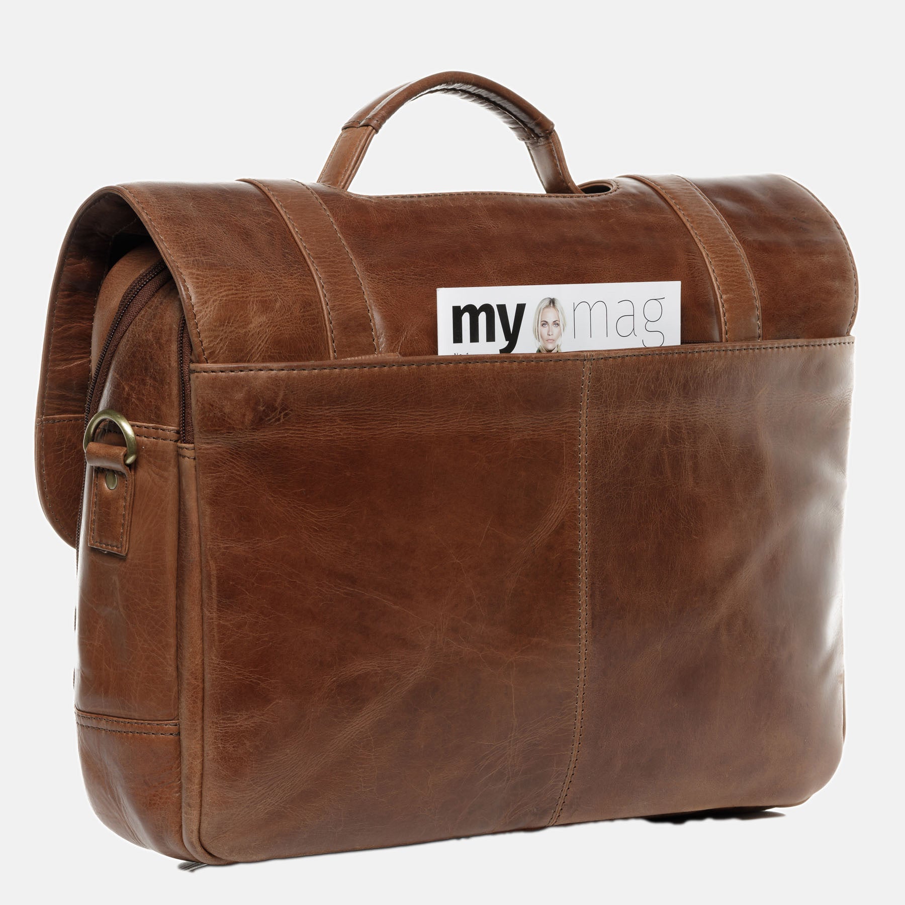 Laptoptasche SPECTOR Natur-Leder braun