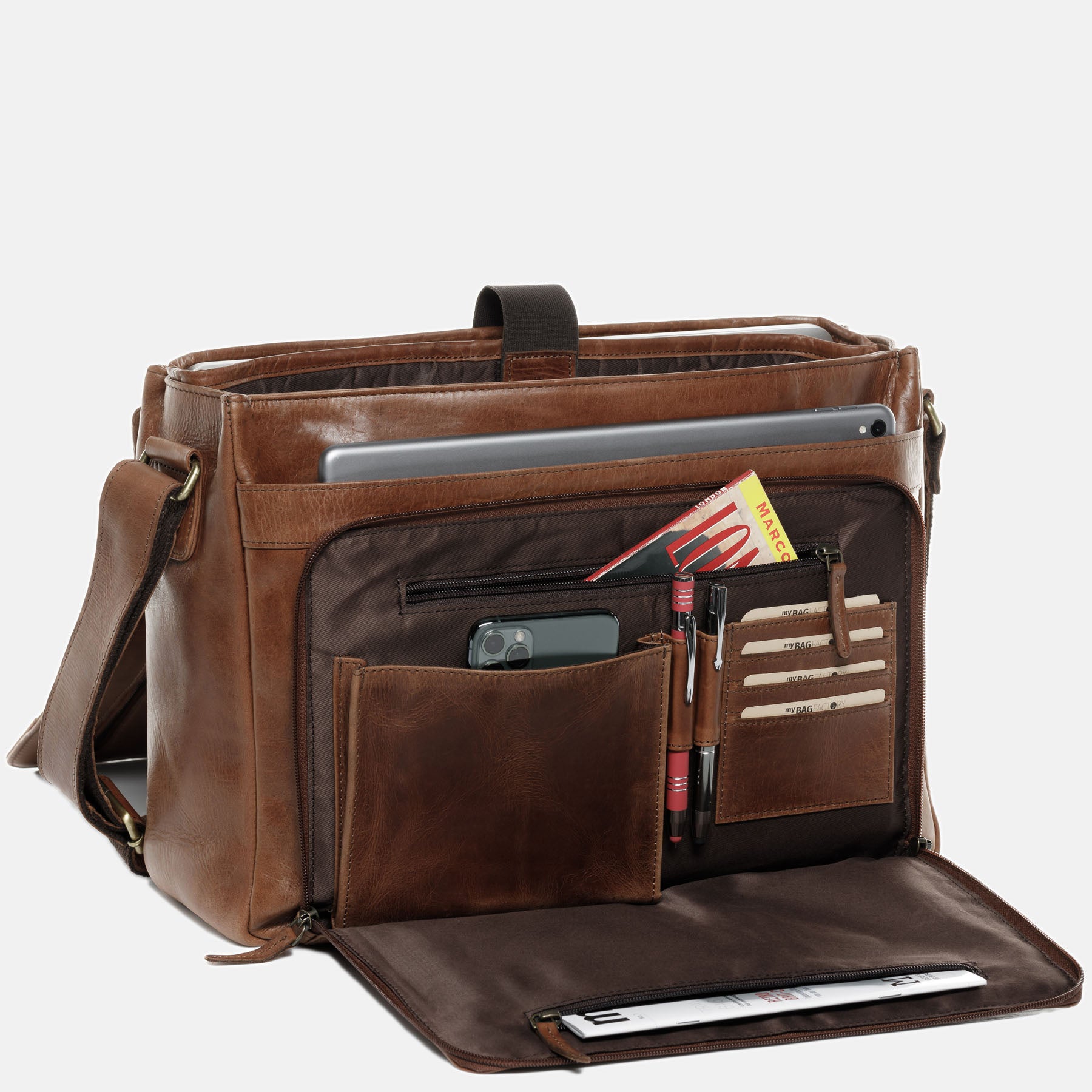 Laptoptasche Joseph Natur-Leder braun