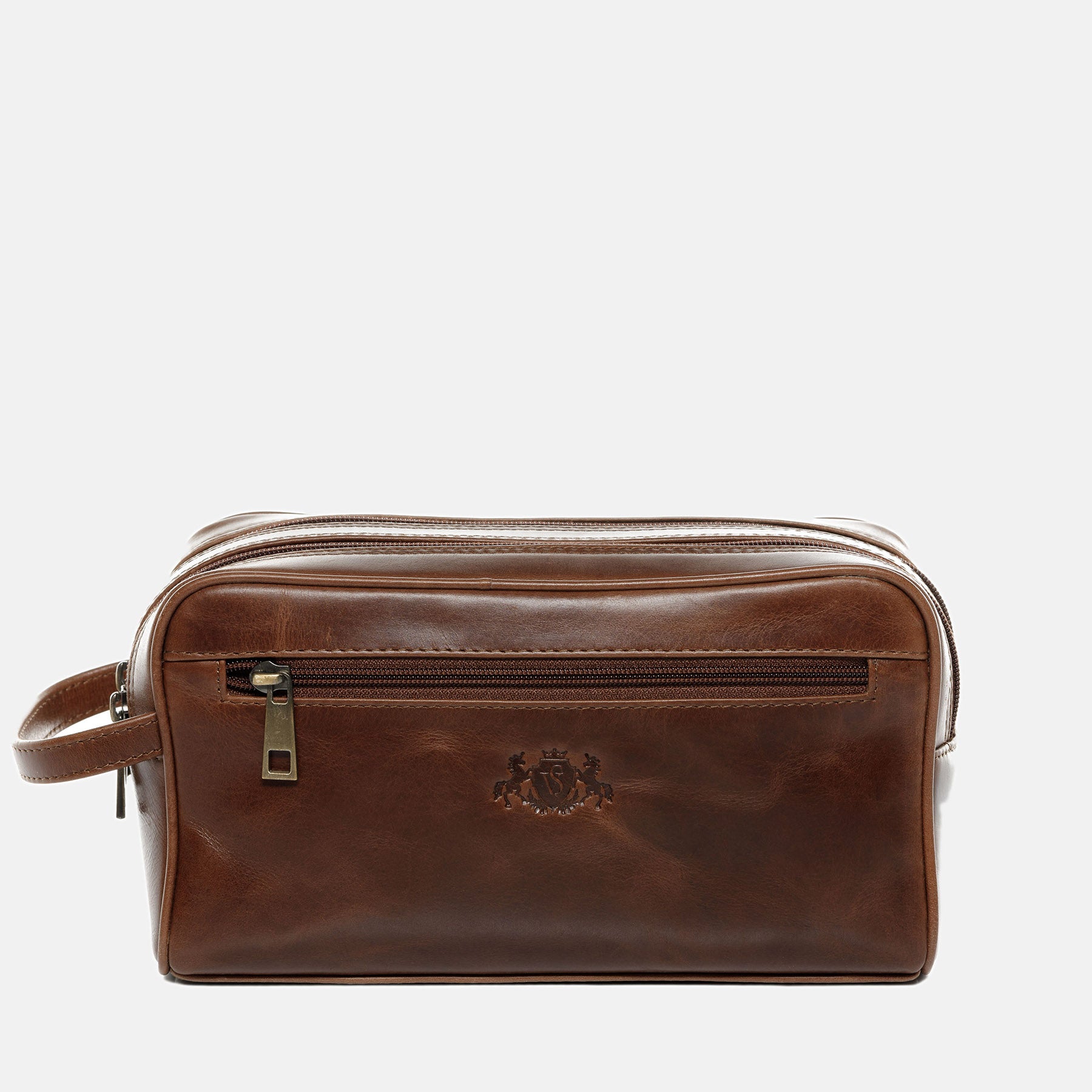 Wash bag GATWICK natural leather light brown