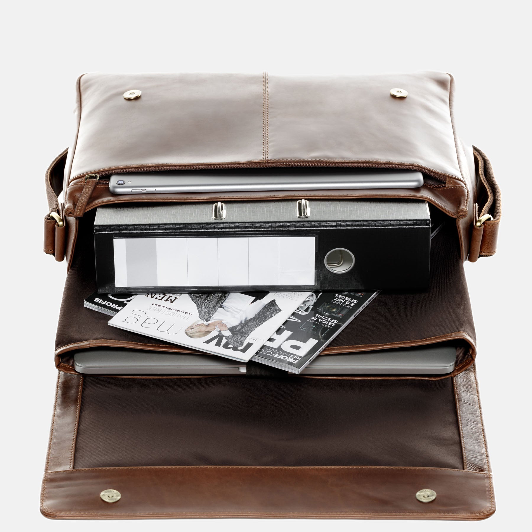 Messenger Bag SPENCER Naturleder hellbraun