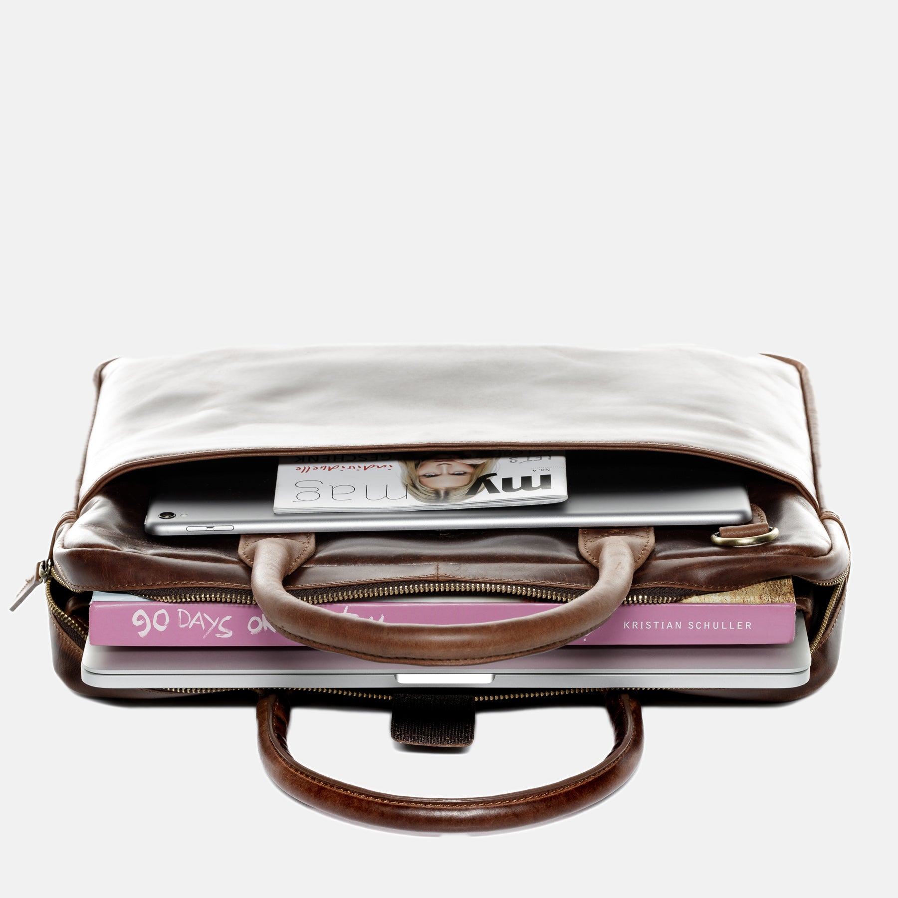 Laptoptasche BOSTON Natur-Leder braun