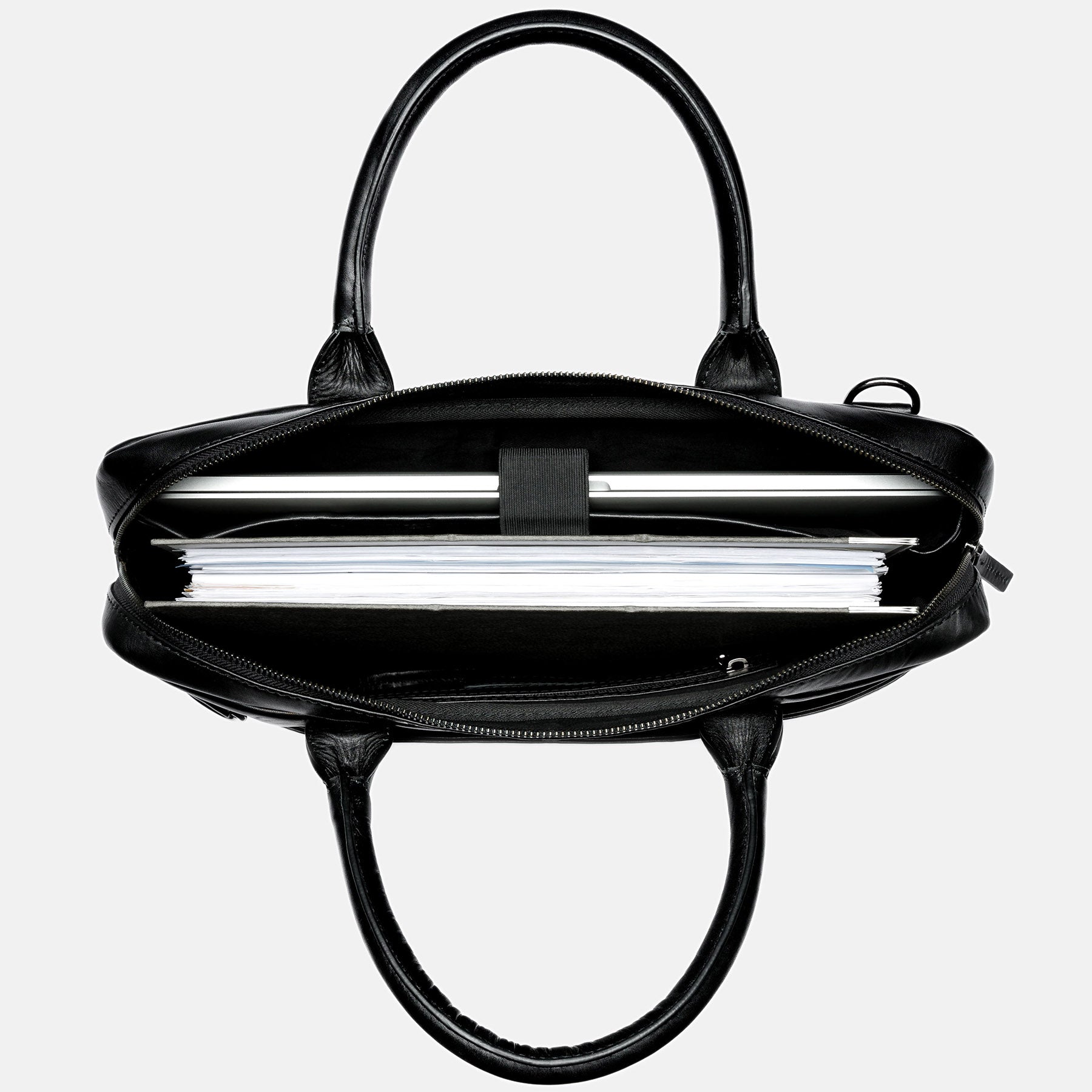 Laptoptasche BOSTON Glattleder schwarz