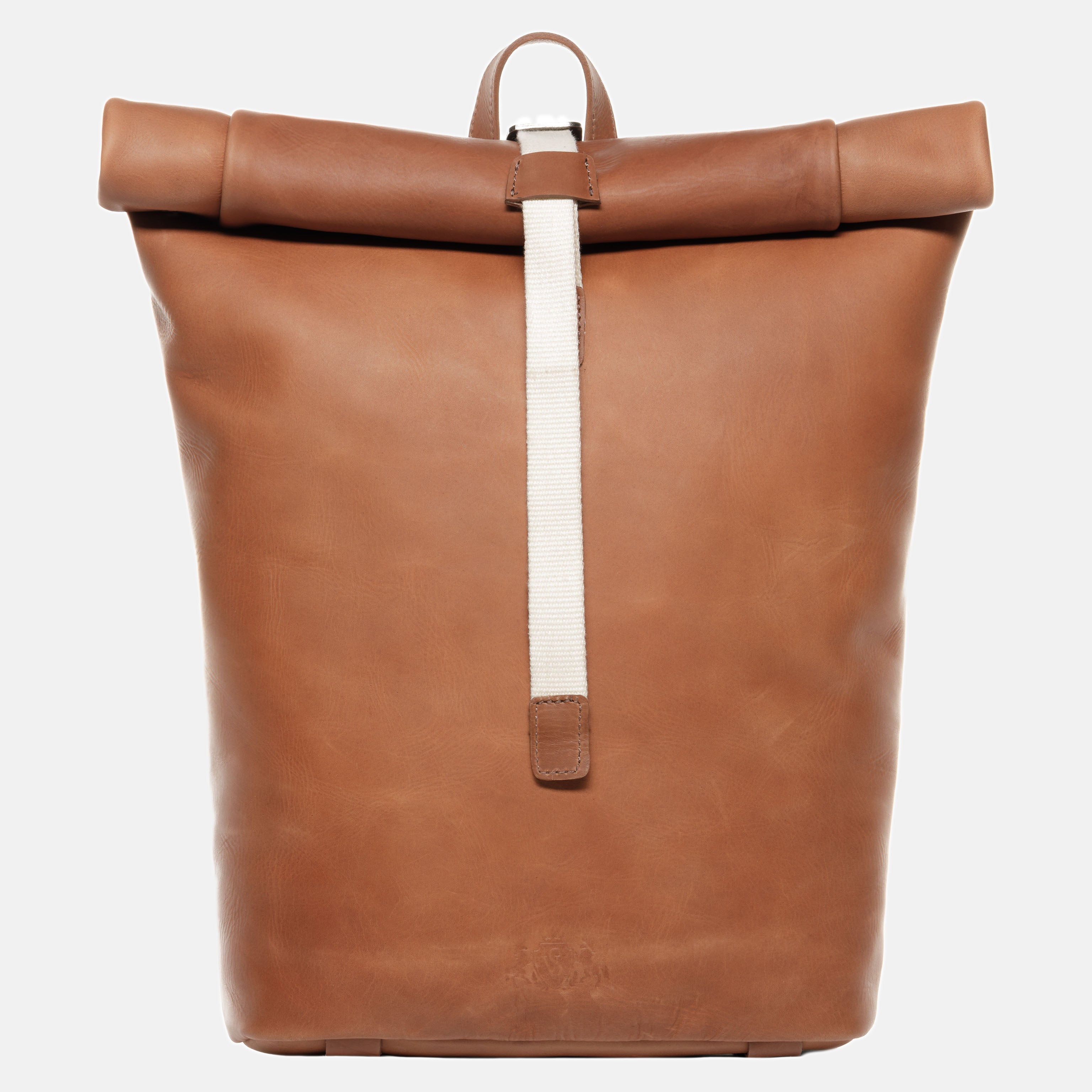 Rolltop backpack DAMIAN smooth leather brown
