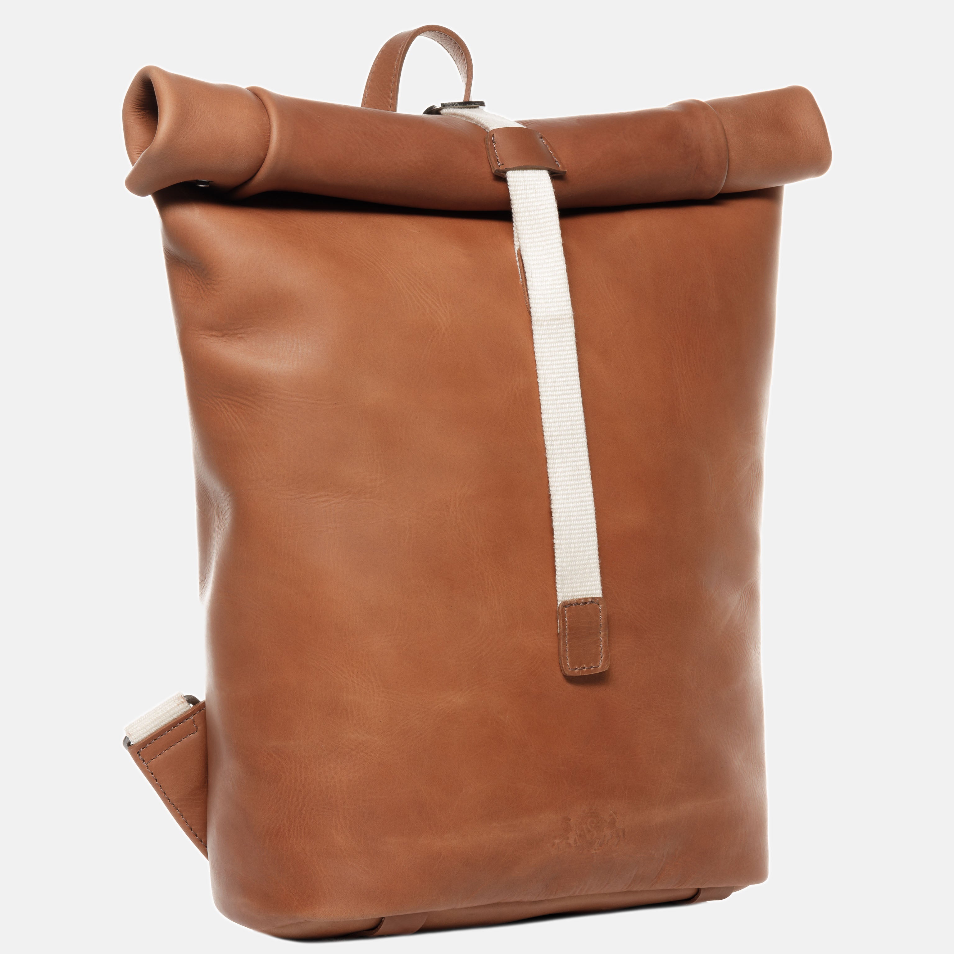 Rolltop backpack DAMIAN smooth leather brown