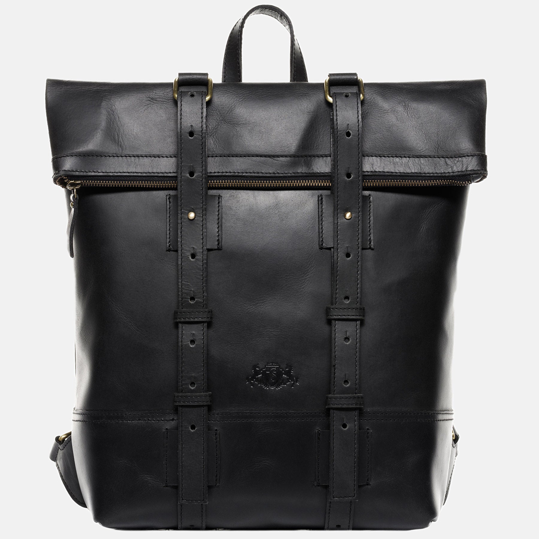 Rolltop Rucksack CHAZ Büffelleder vintage-schwarz
