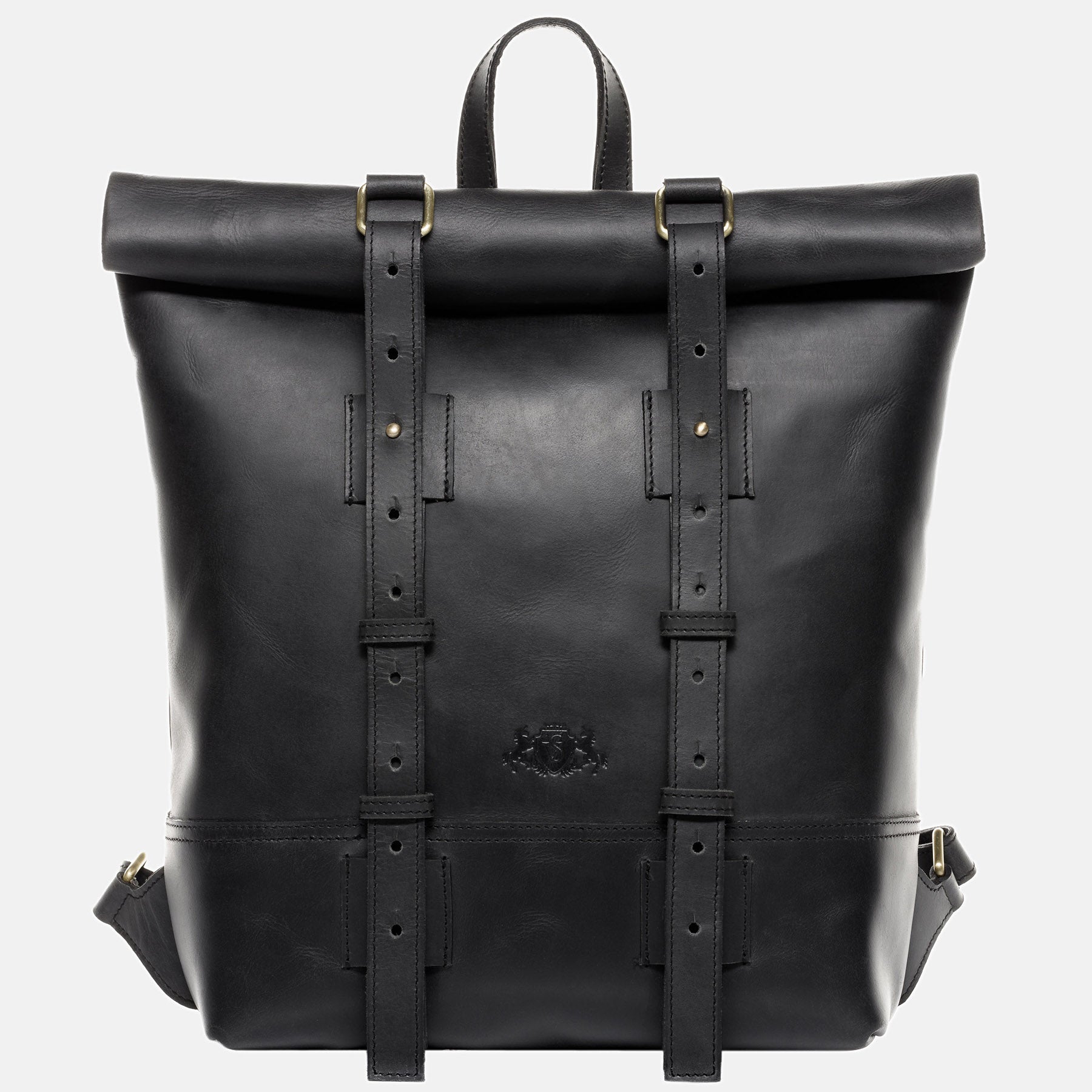 Rolltop Rucksack CHAZ Büffelleder vintage-schwarz