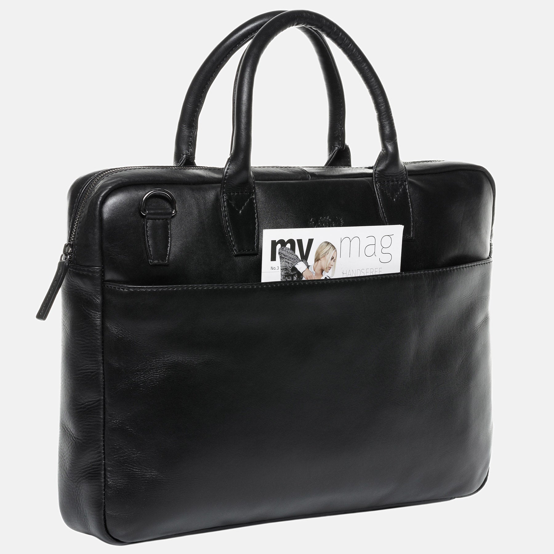 Laptoptasche BOSTON Glattleder schwarz