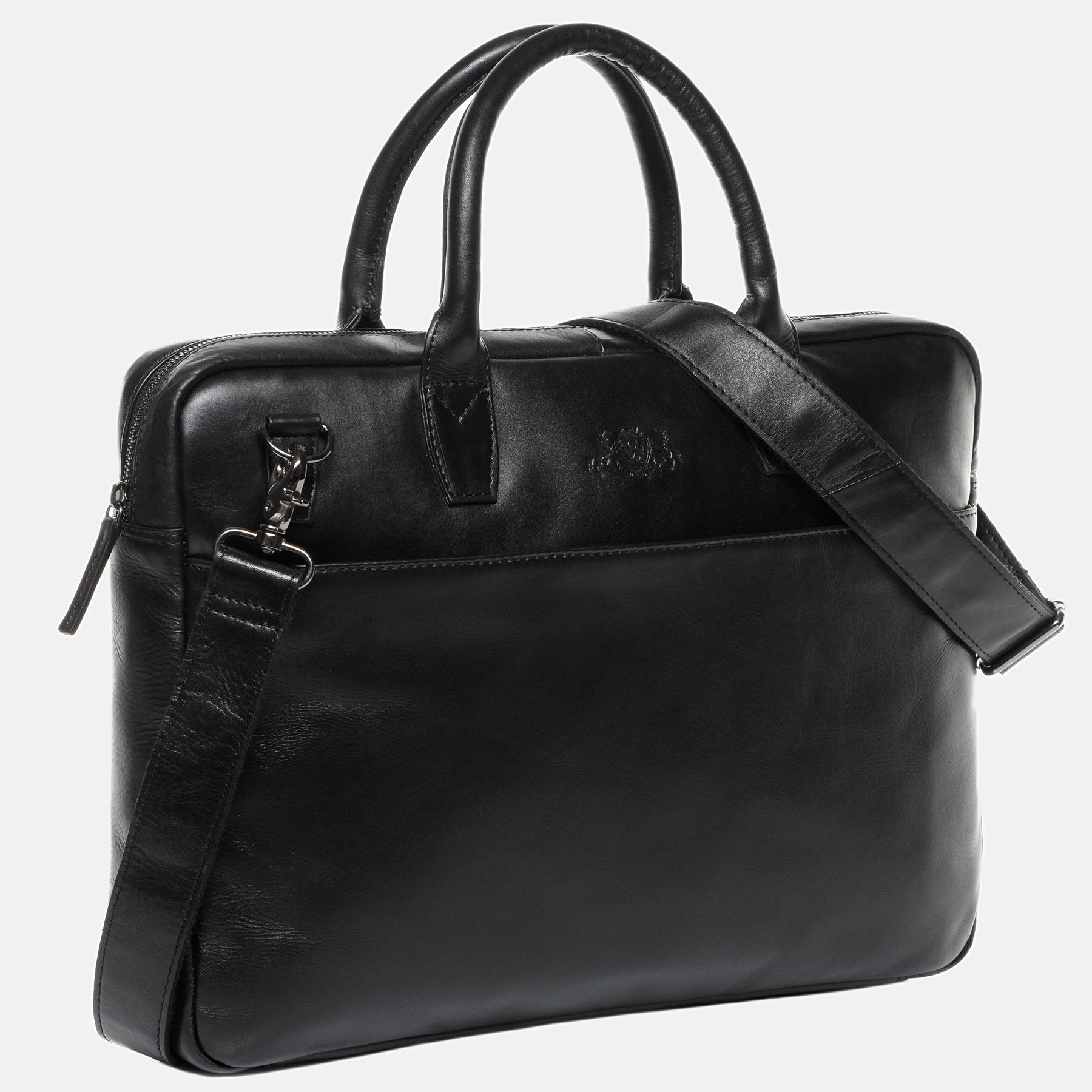 Laptoptasche BOSTON Glattleder schwarz