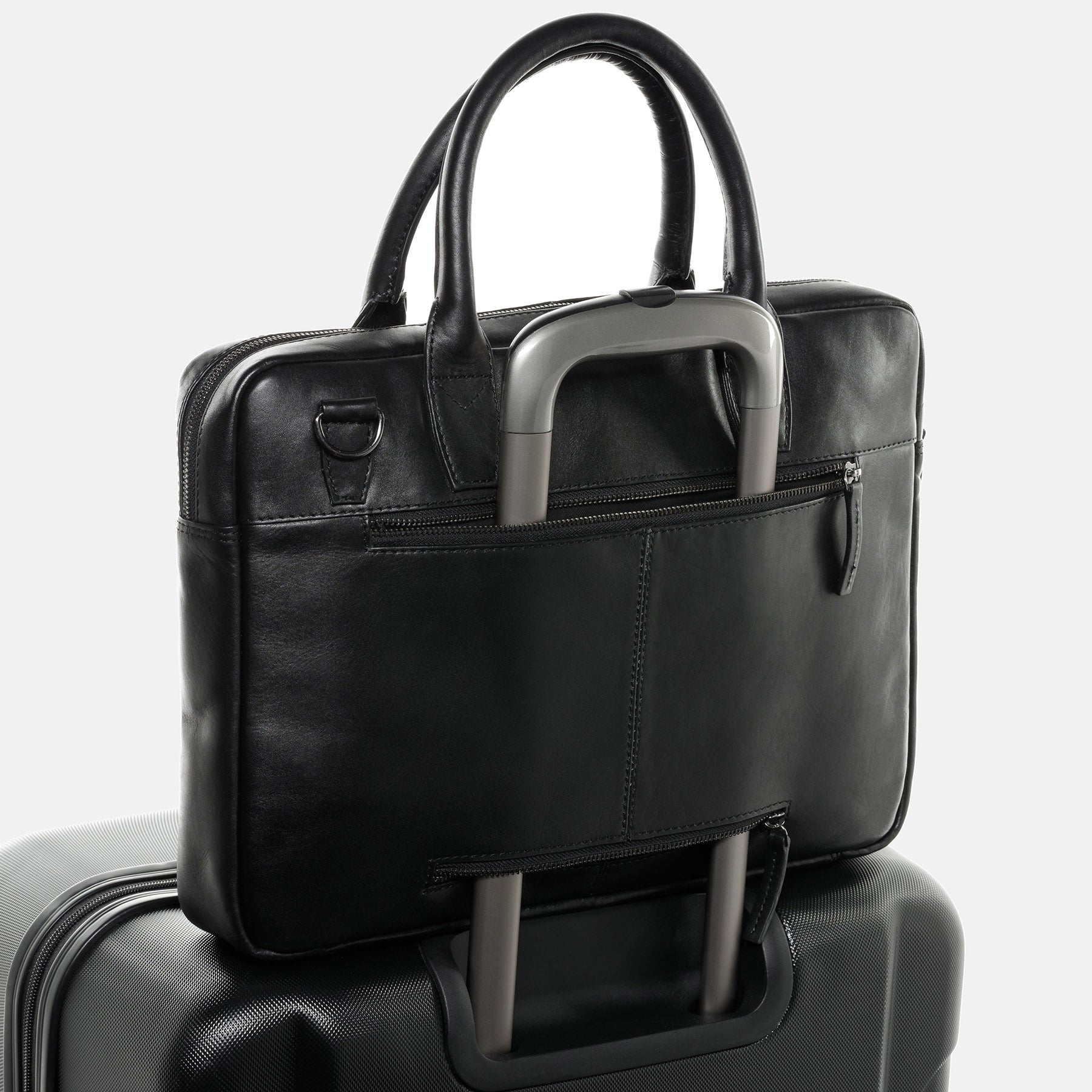 Laptoptasche BOSTON Glattleder schwarz