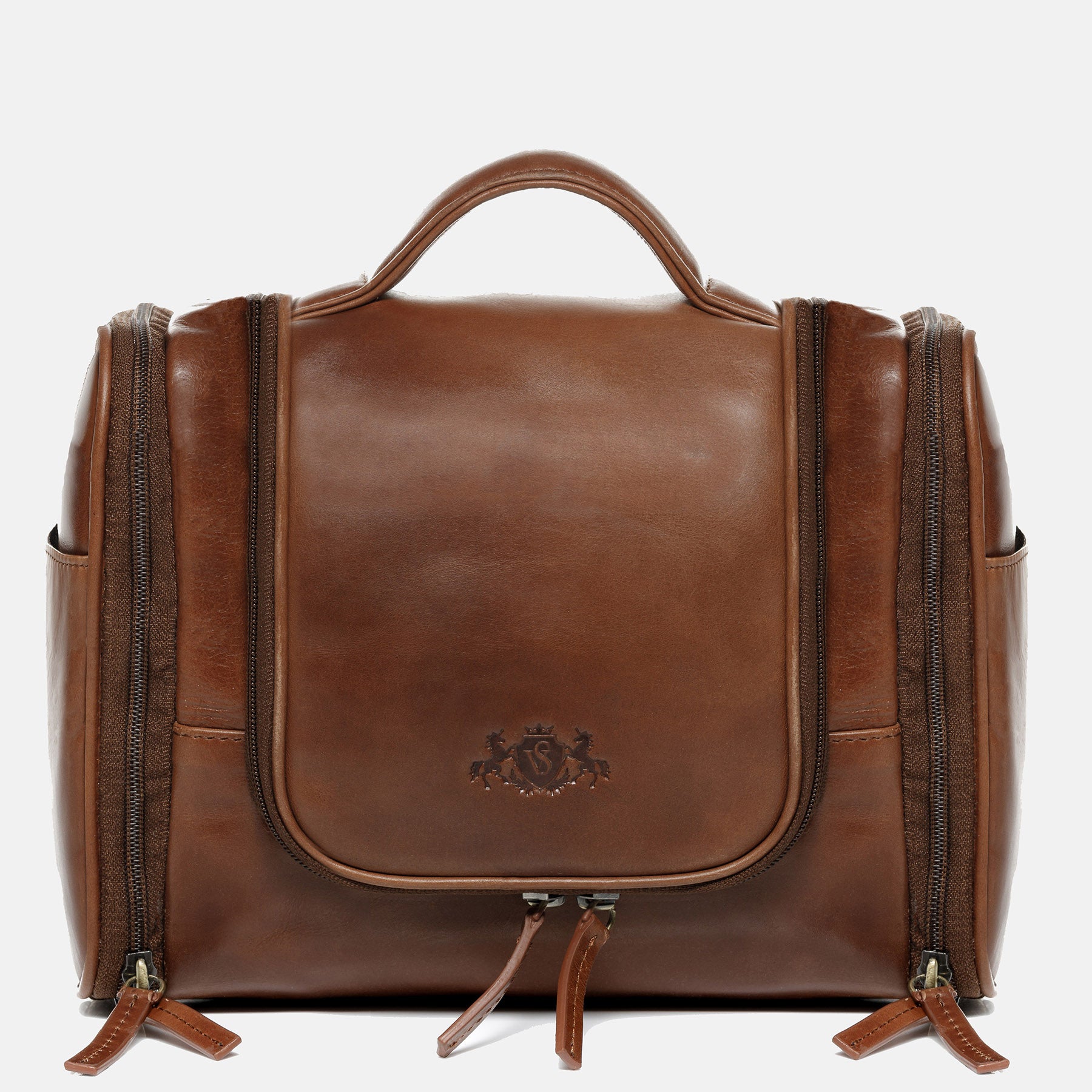 Kulturbeutel DEXTER Natur-Leder braun