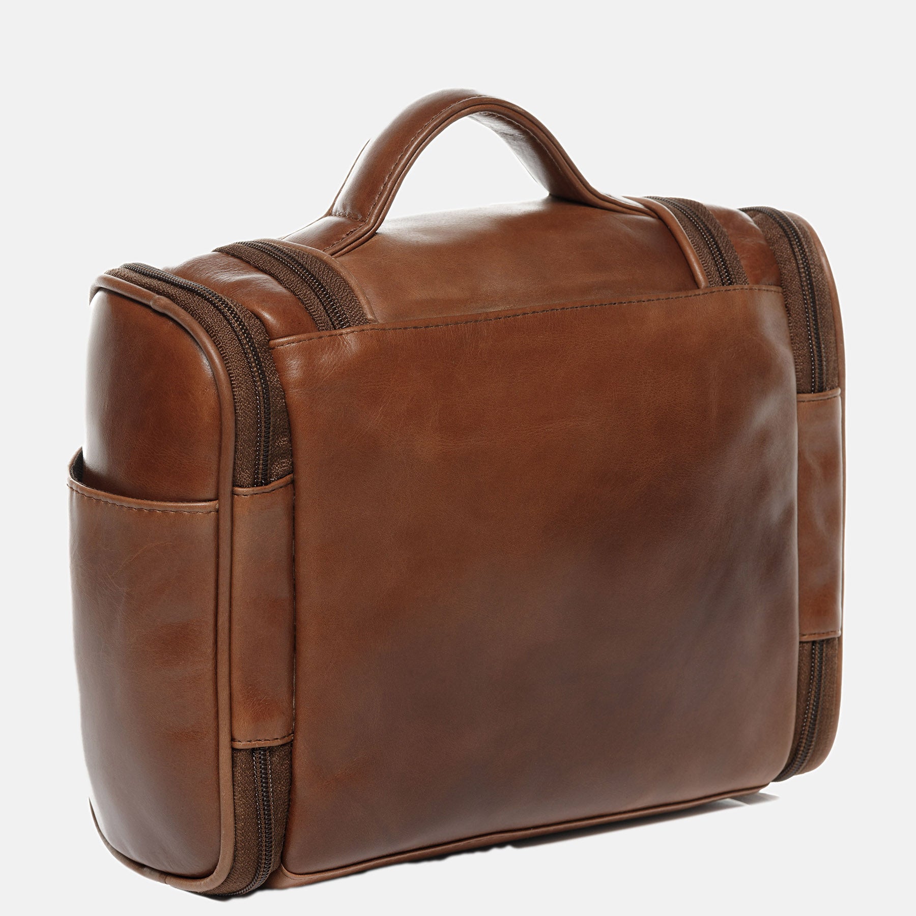 Kulturbeutel DEXTER Natur-Leder braun