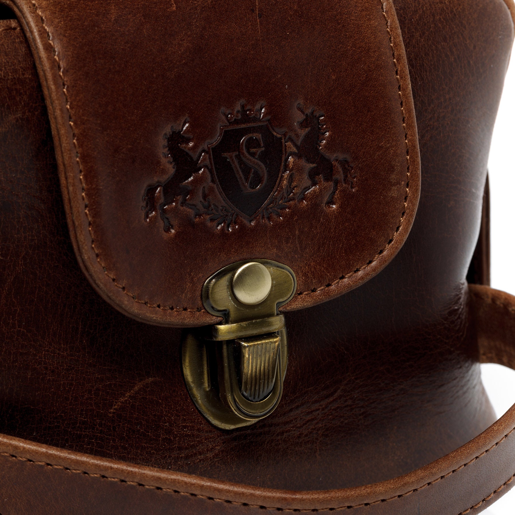 Wash bag BRISTOL natural leather brown-cognac