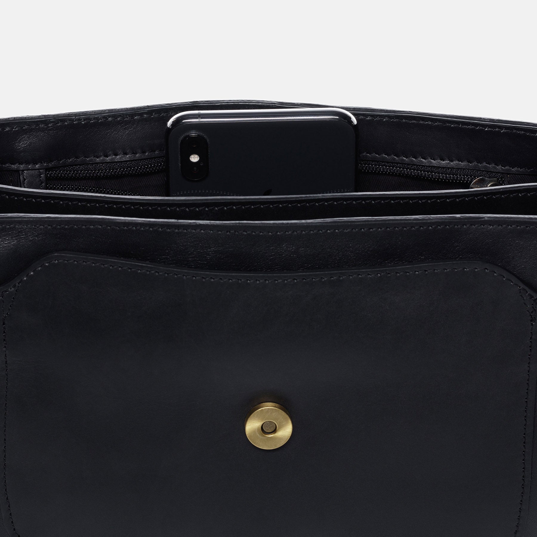 Umhängetasche FRAN Glattleder schwarz