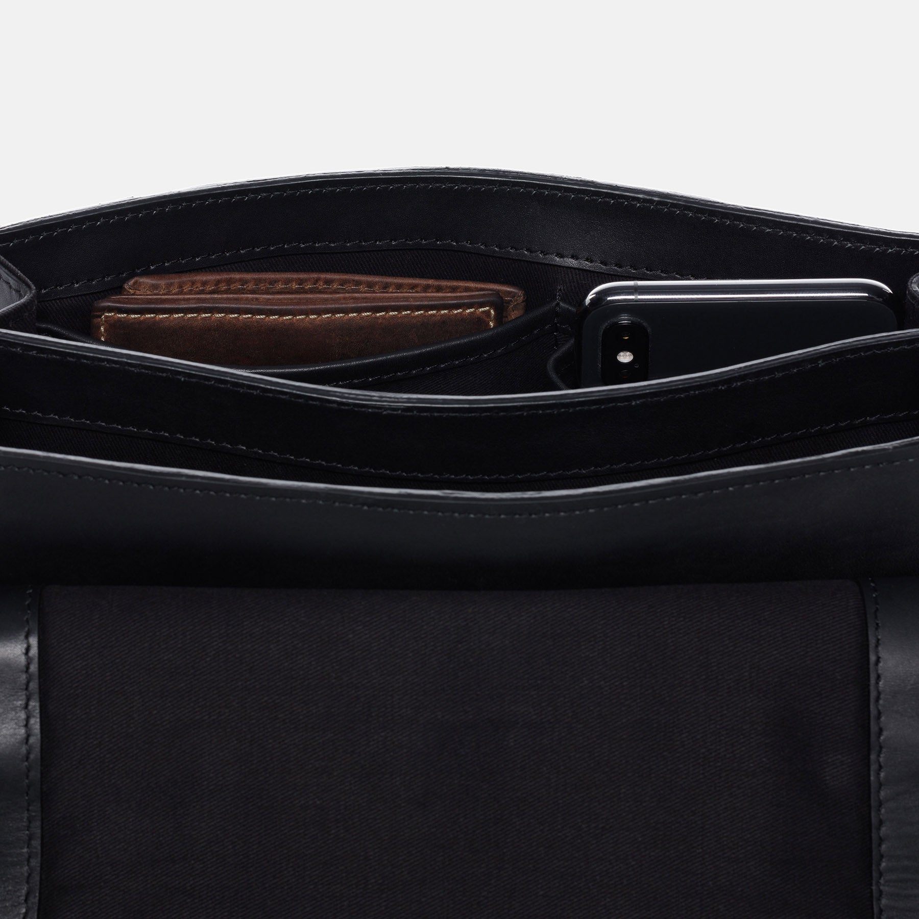 Umhängetasche FRAN Glattleder schwarz