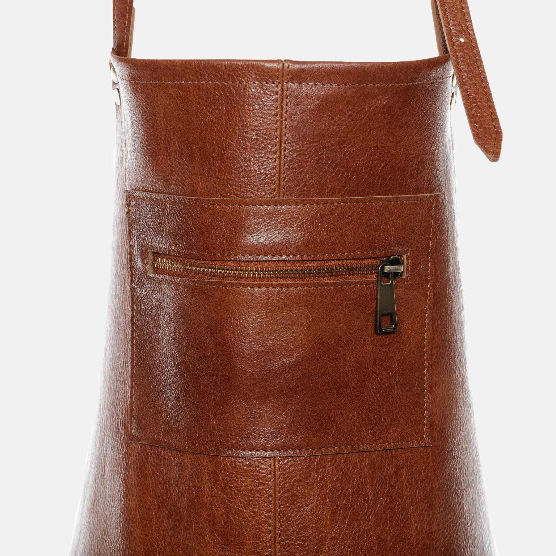 Leather apron HEATHROW vintage leather brown