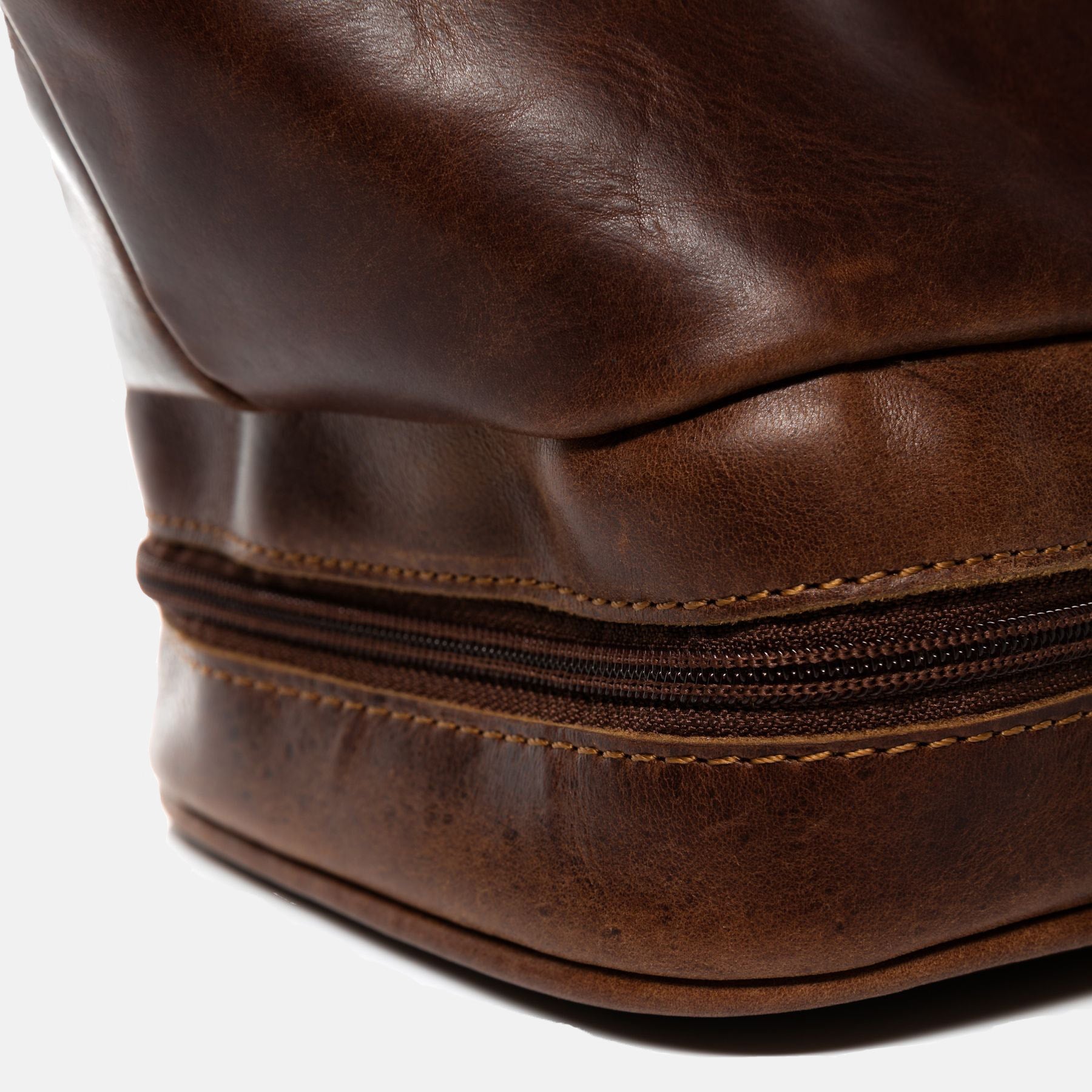 Kulturbeutel NOTTINGHAM Natur-Leder braun