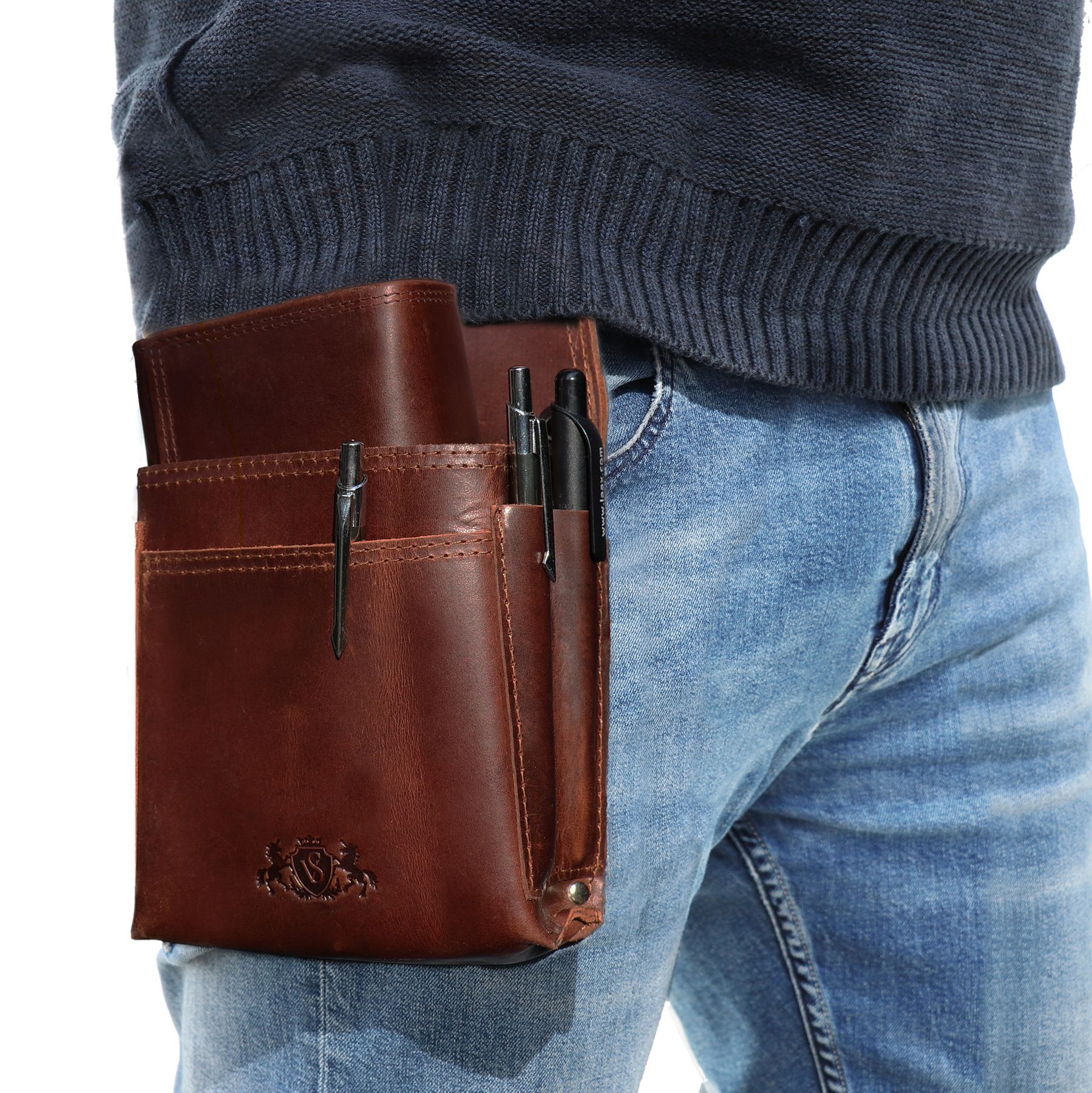 Kellner-Geldbeutel & Holster ABERDEEN Naturleder braun