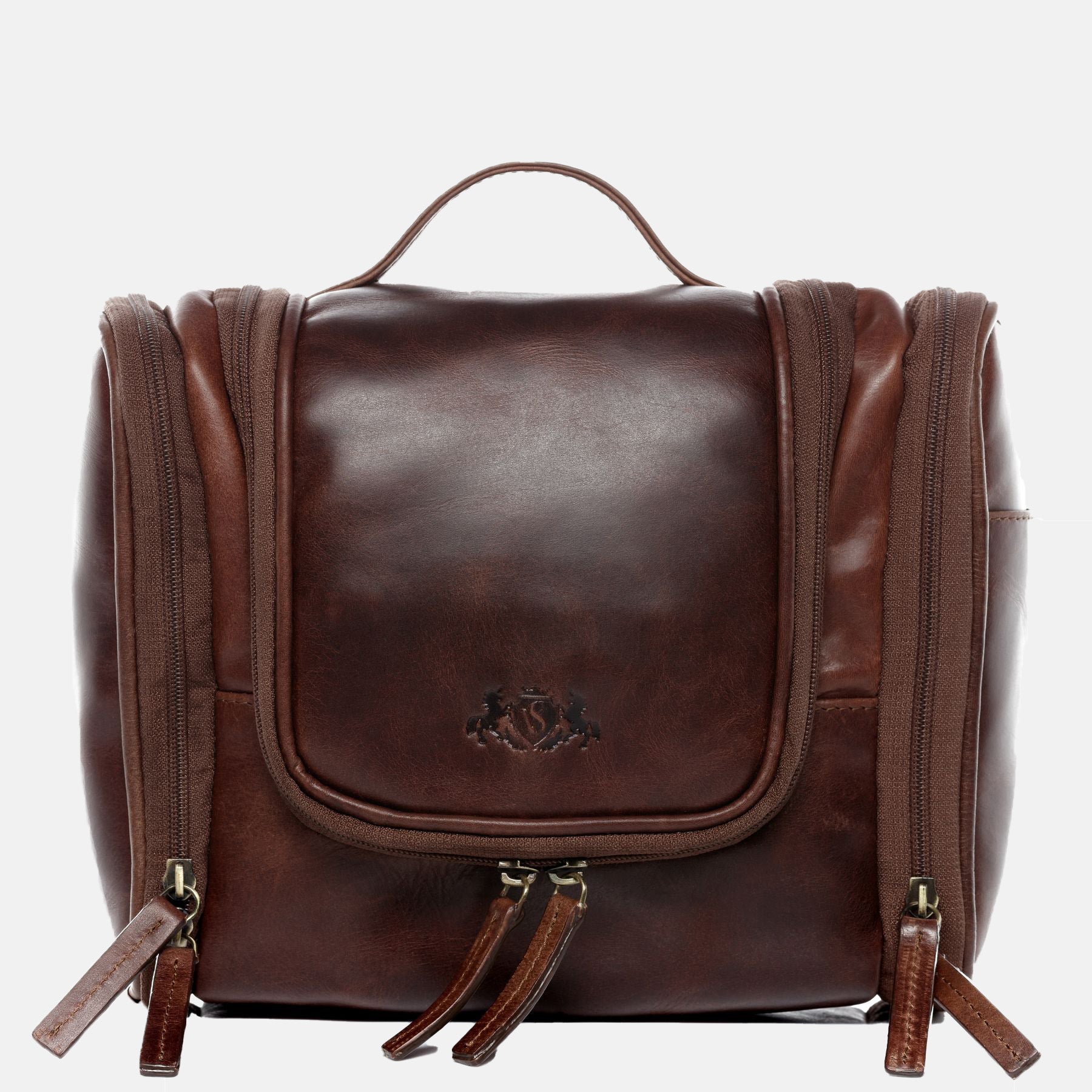 Kulturbeutel DEXTER Natur-Leder braun