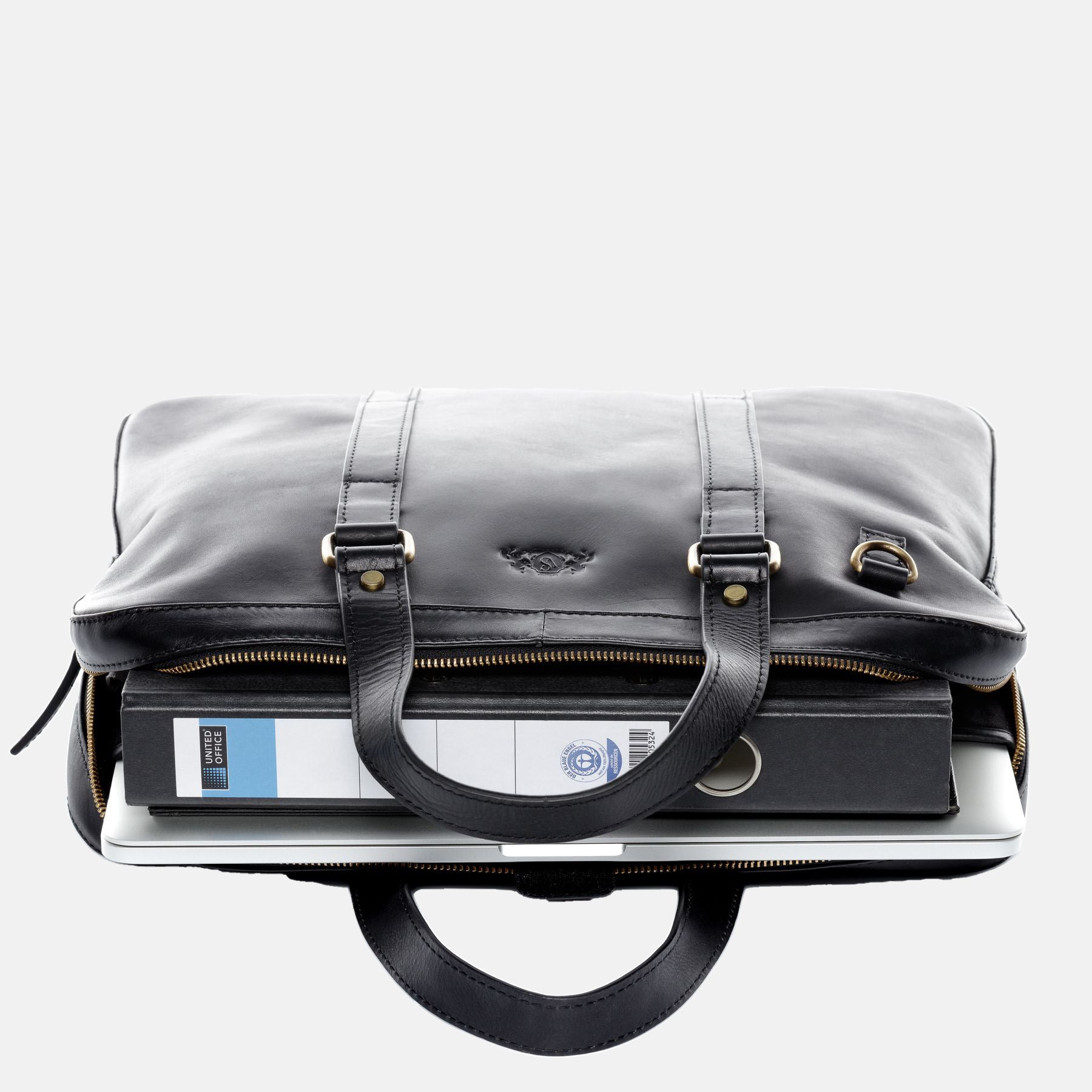 Laptoptasche Maguire Glattleder schwarz