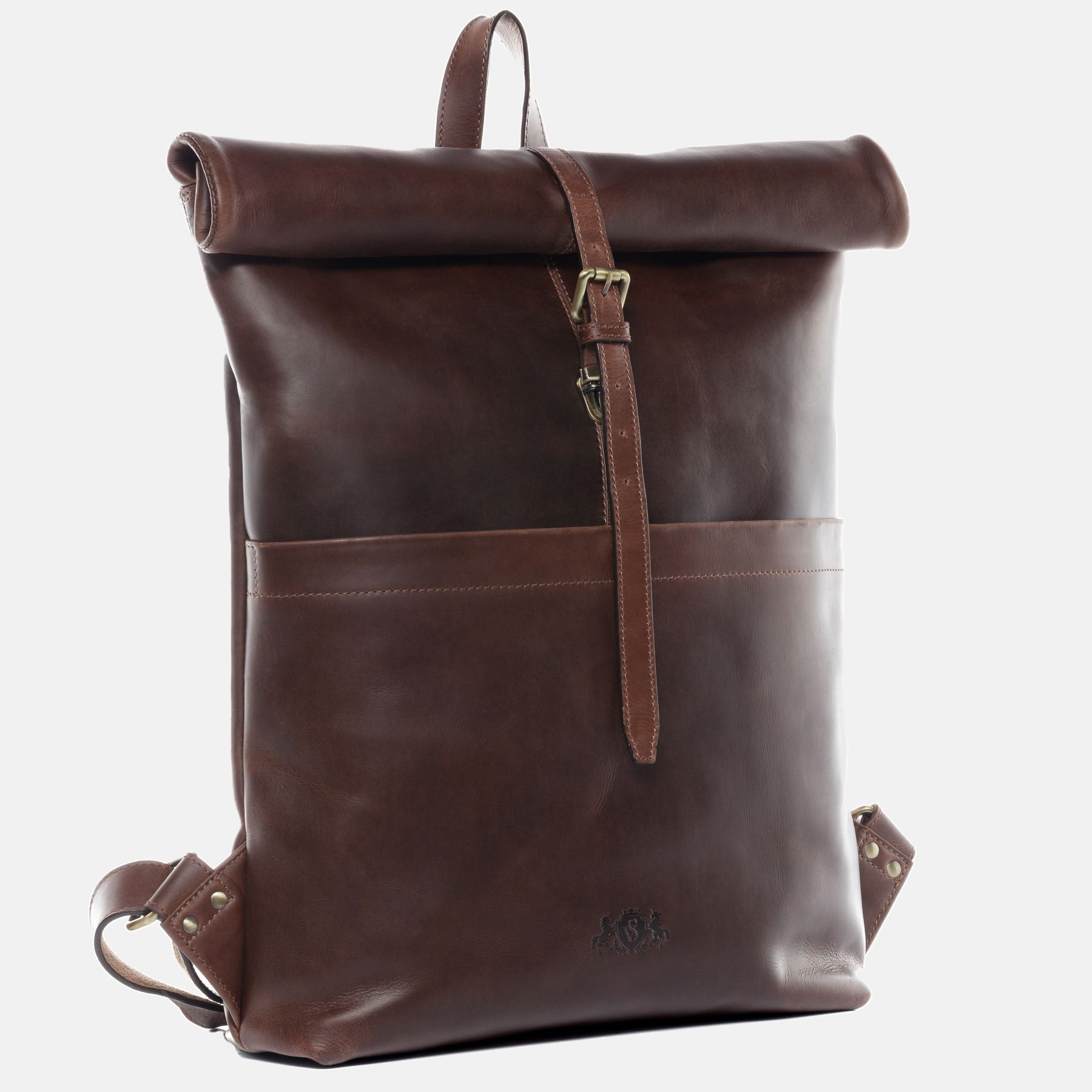 Rolltop Rucksack CLAY Glattleder braun