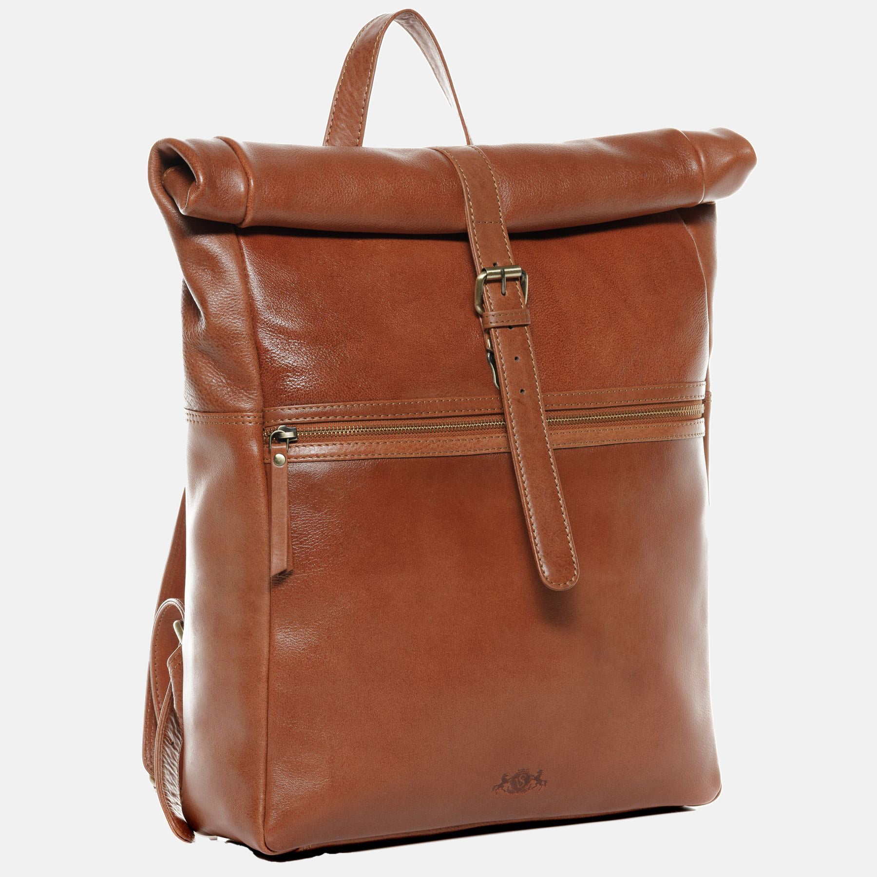 XL Backpack LEVI Zip vintage leather brown