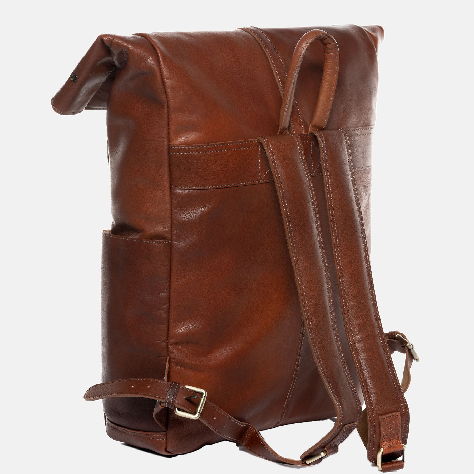 XL Backpack LEVI Zip smooth leather light brown