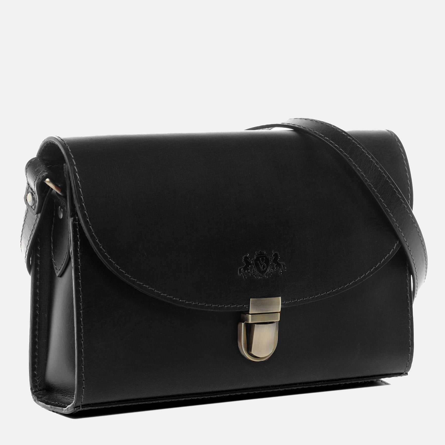 Shoulder bag ADELE saddle leather black