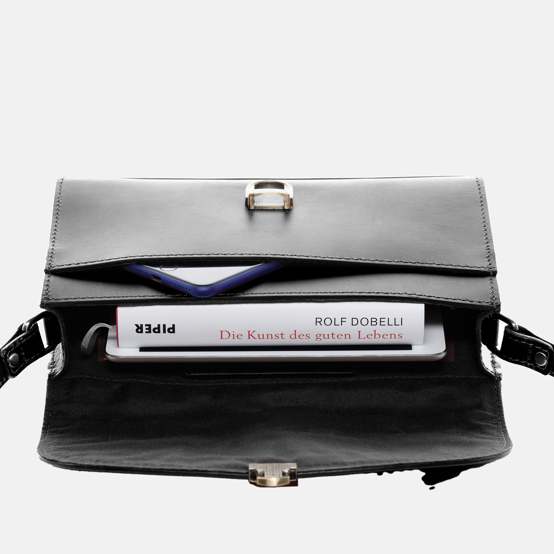 Shoulder bag ADELE saddle leather black
