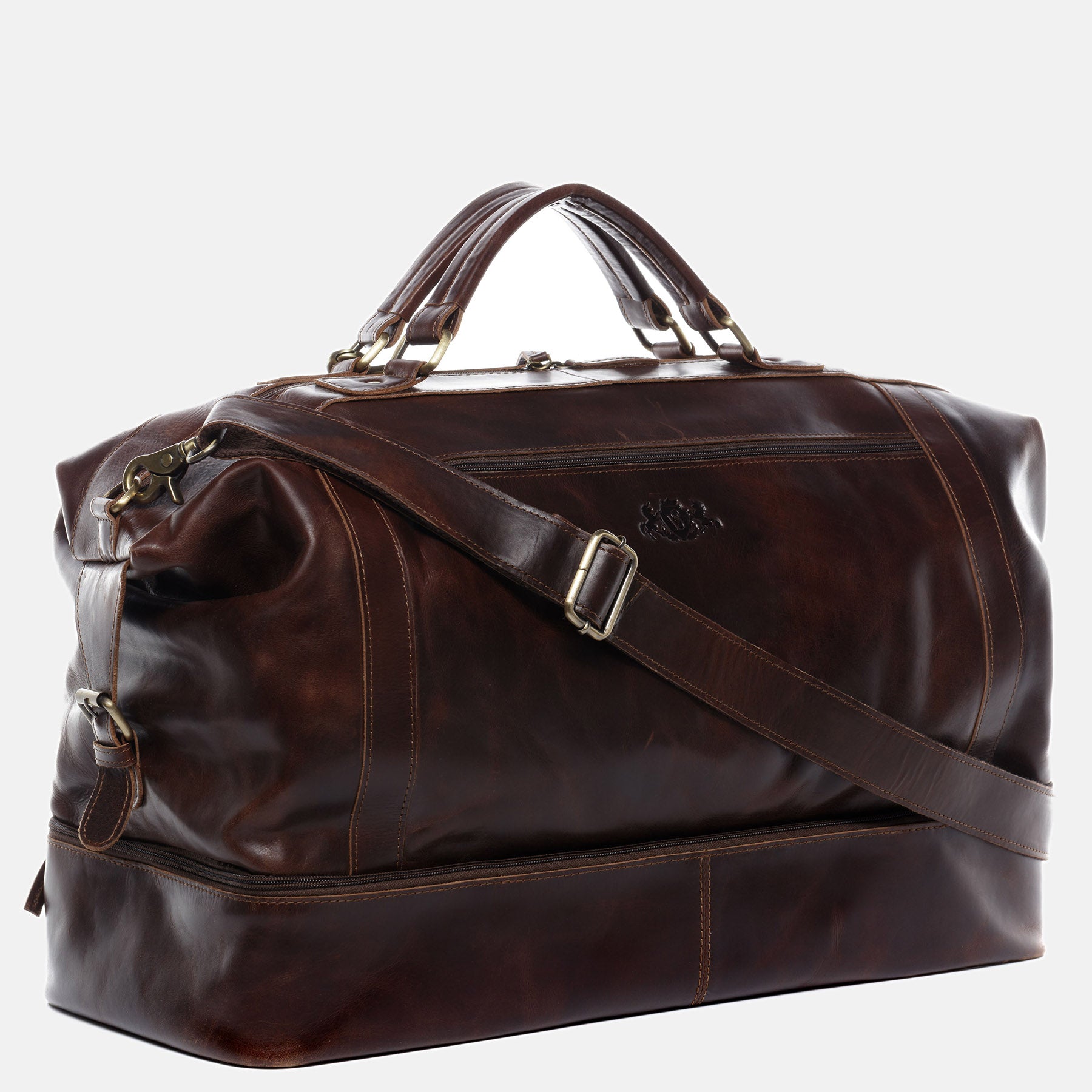 Weekender KINGSTON Schuh-Fach Natur-Leder braun