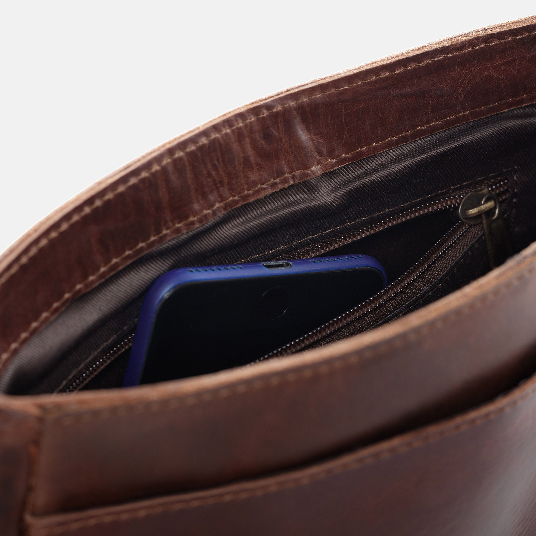 Umhängetasche YALE Natur-Leder braun