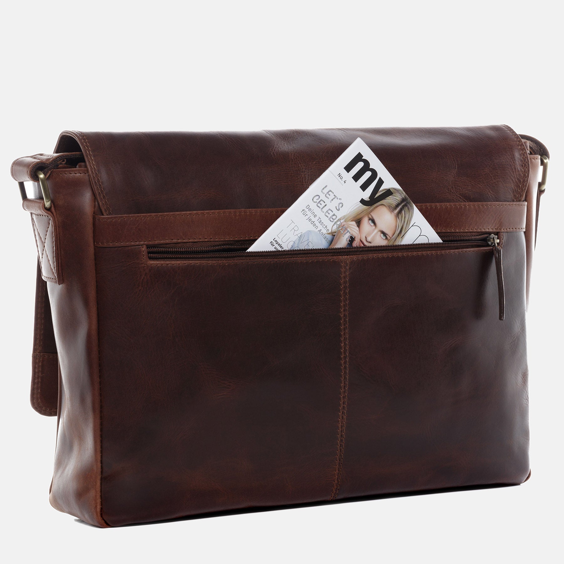 Umhängetasche  SPENCER Natur-Leder braun