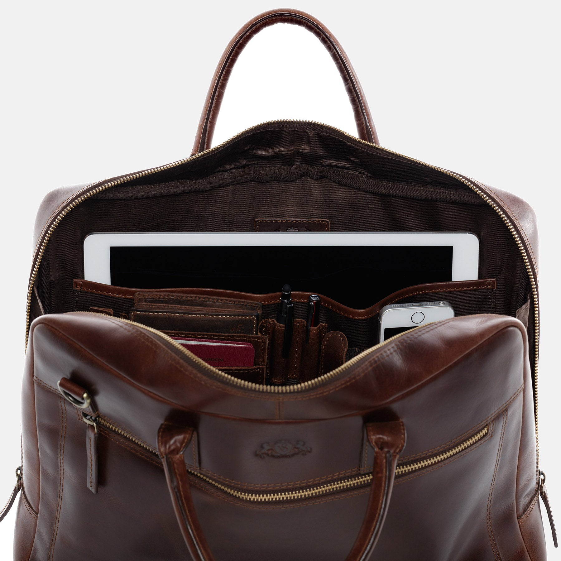 Laptoptasche DIXON Natur-Leder braun
