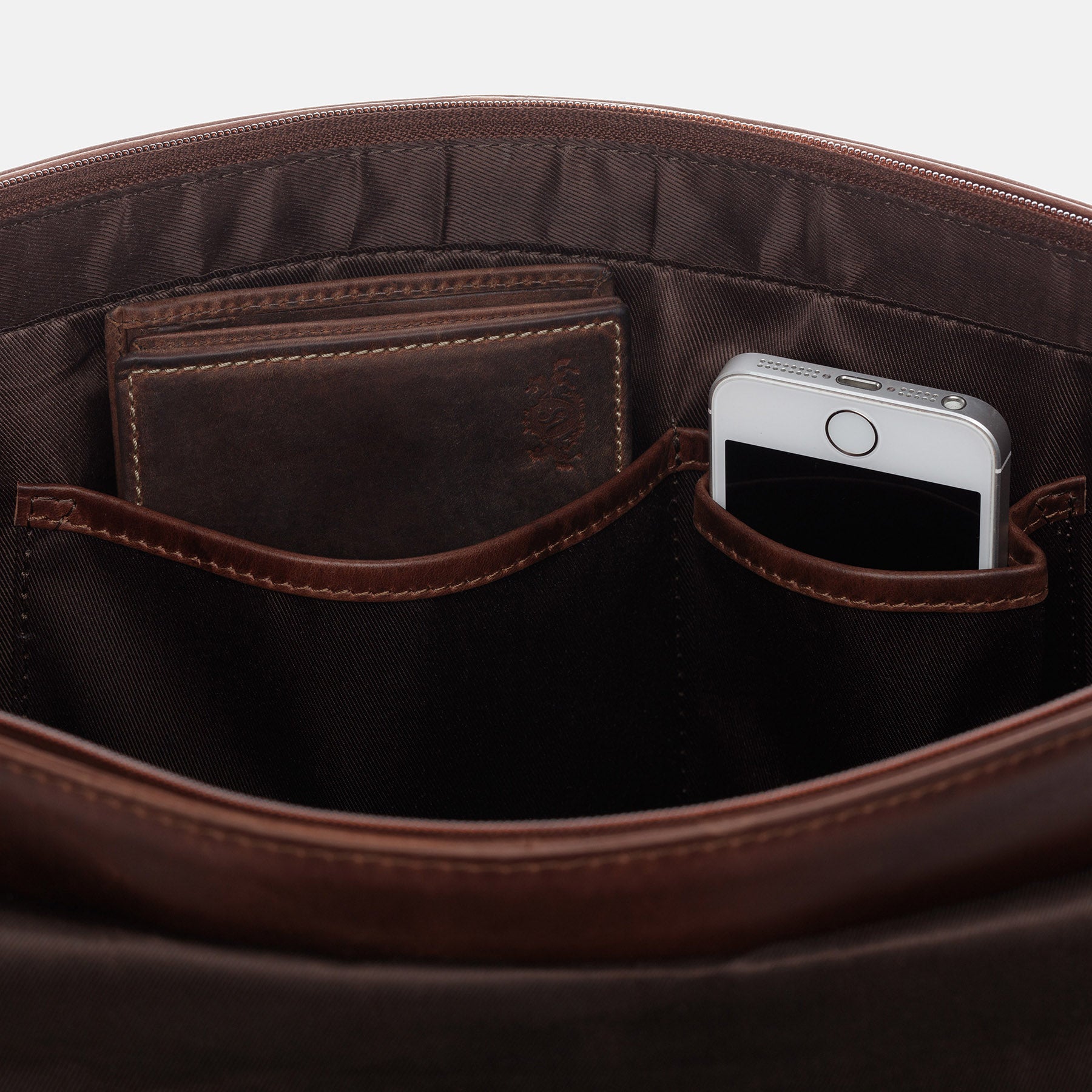 Messenger Bag SPENCER smooth leather black