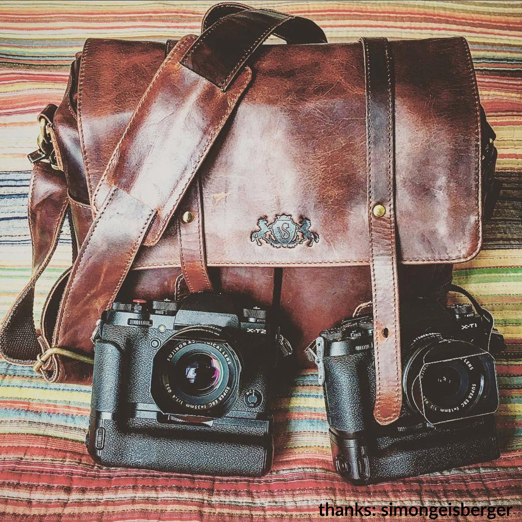 Fototasche HEATHROW Natur-Leder braun