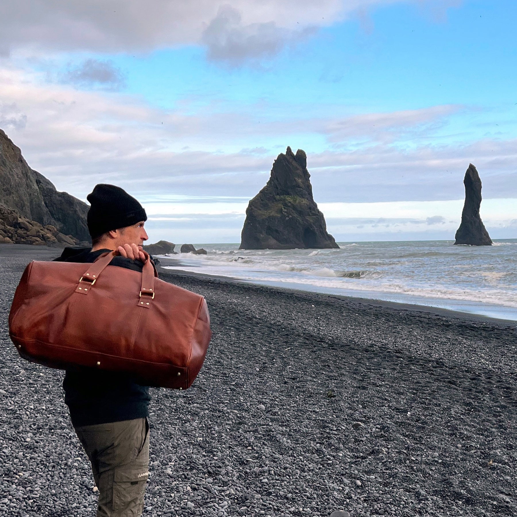 XL Reisetasche LINUS Glattleder hellbraun