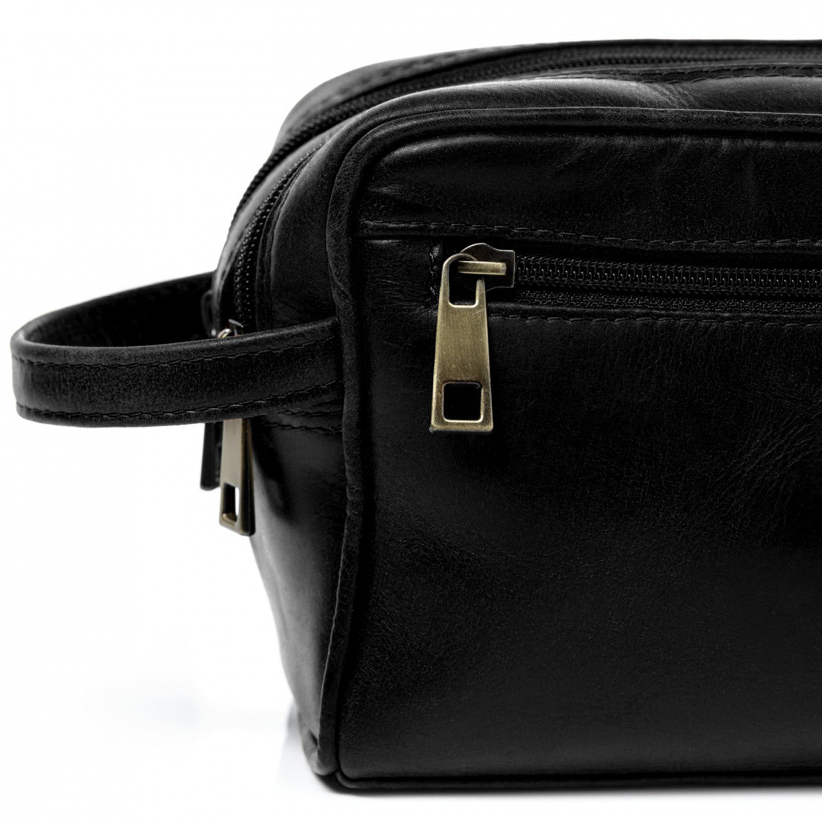 Kulturtasche GATWICK Glattleder schwarz