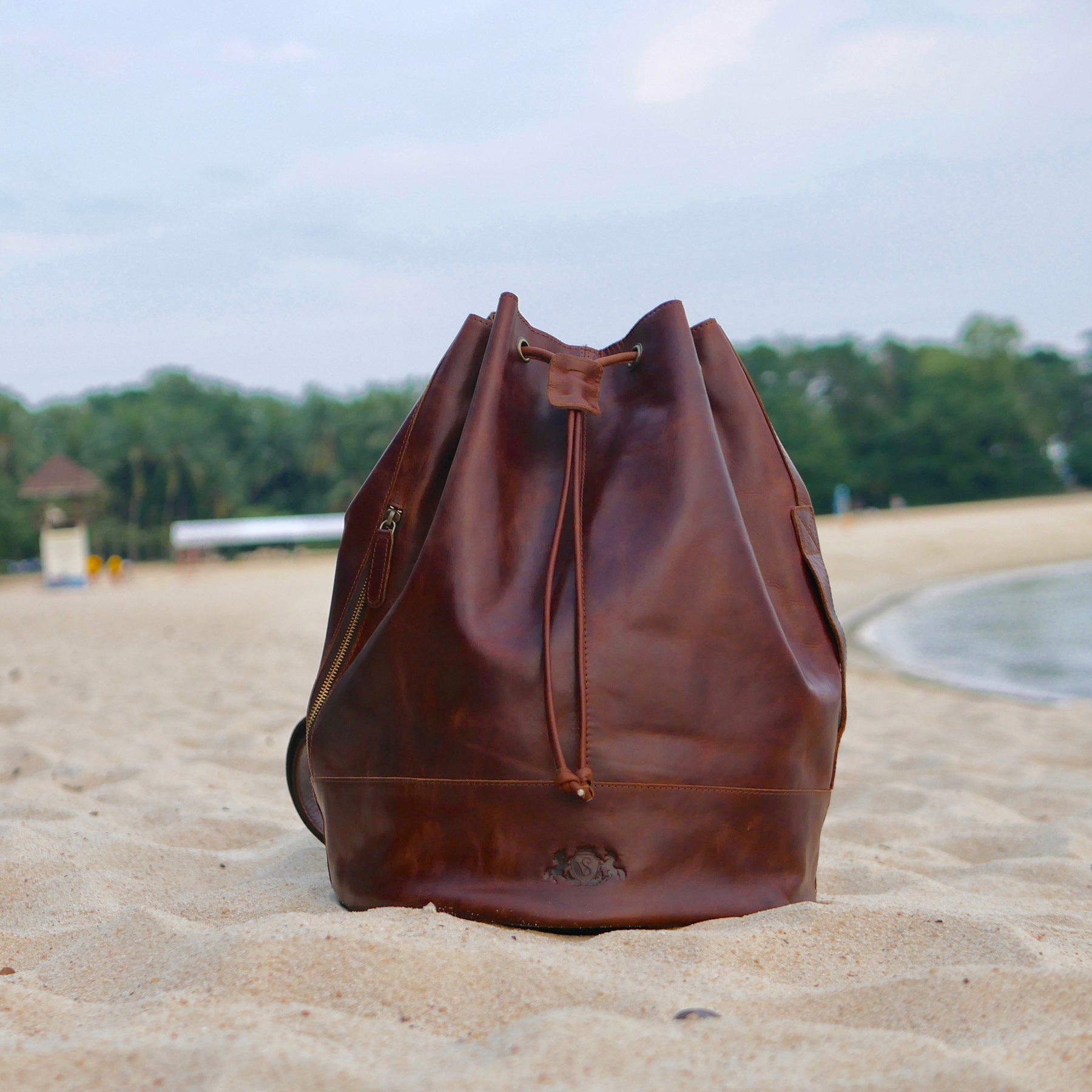 Rucksack Reisetasche HEATHROW Natur-Leder braun