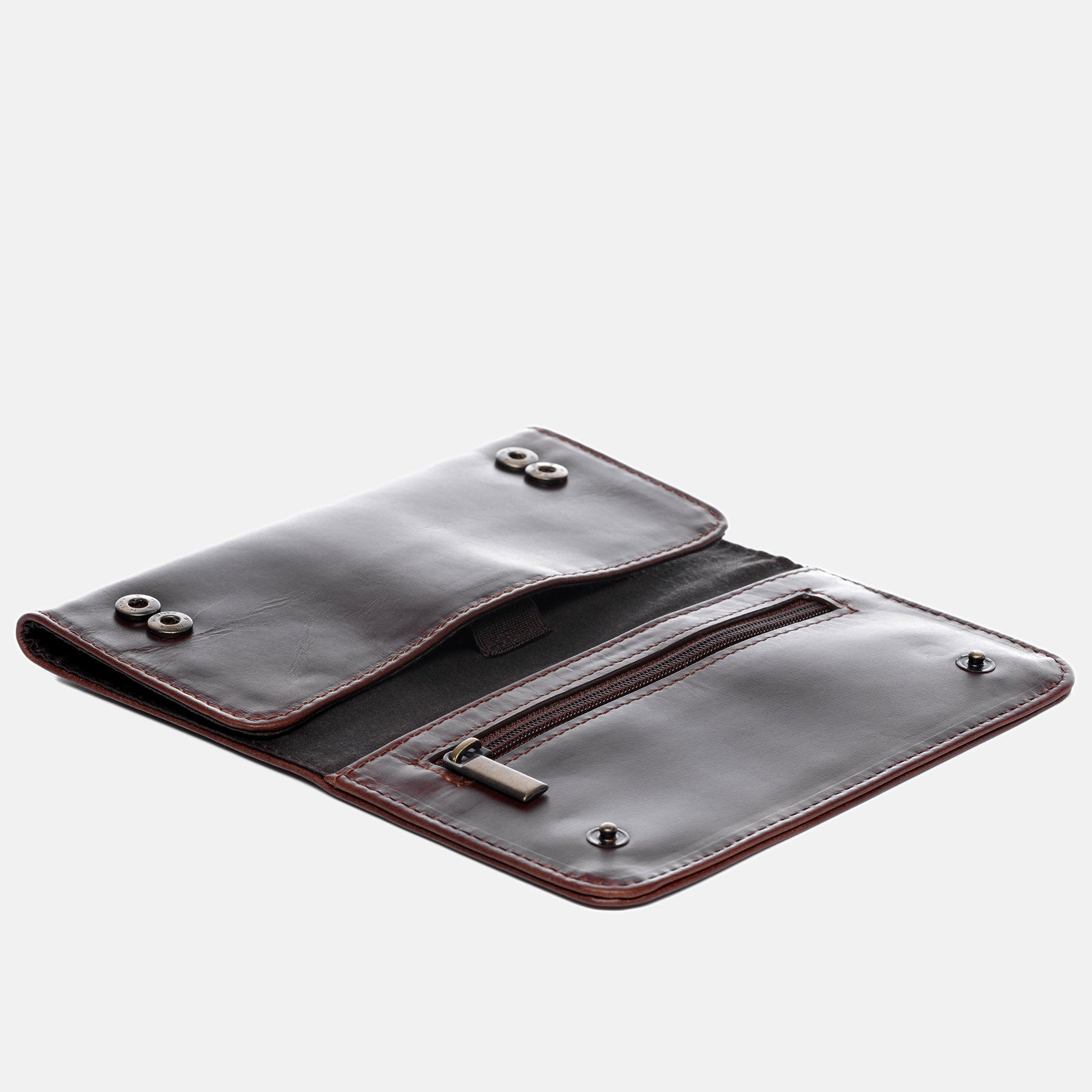 Pencil case LULU natural leather brown-cognac