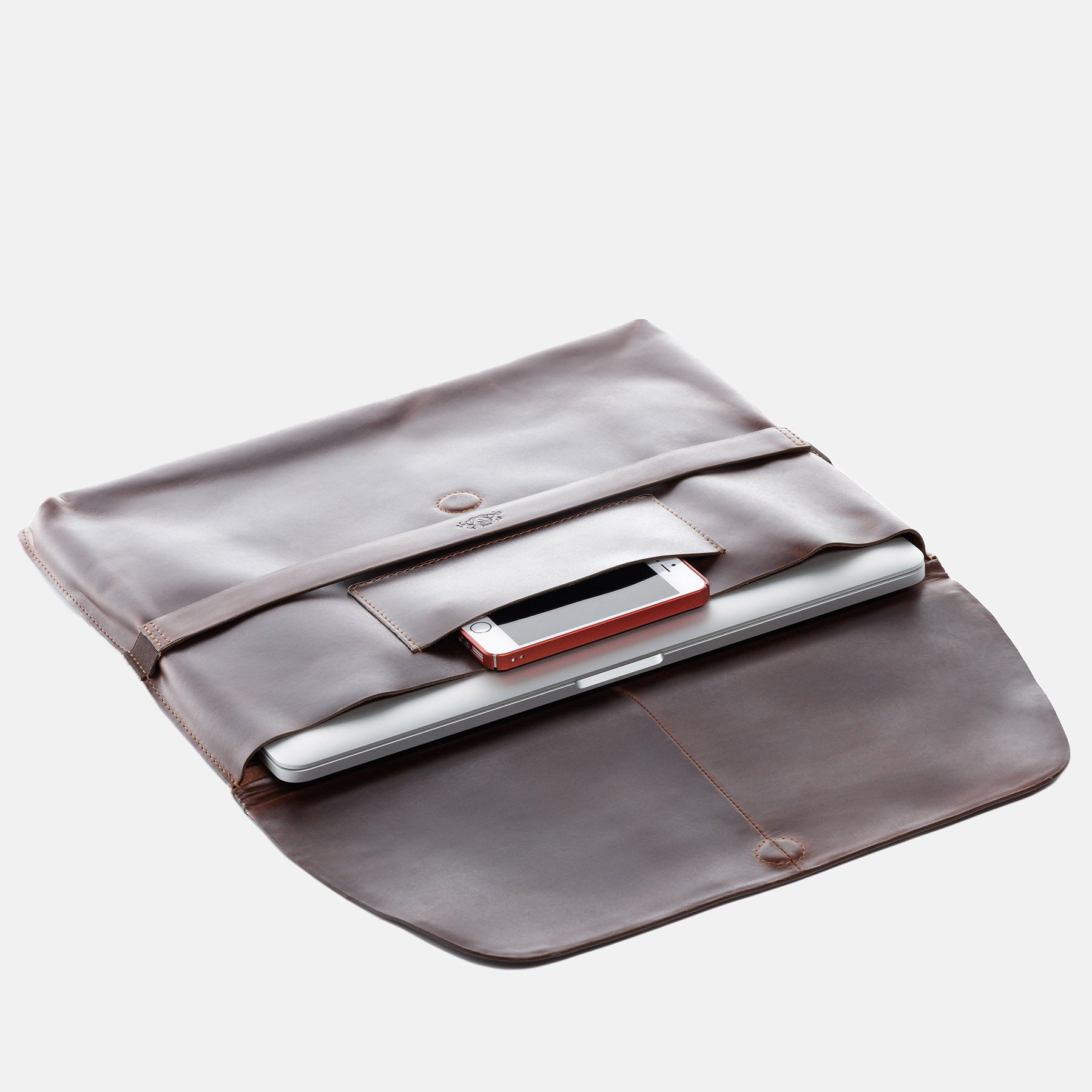 Laptophülle HARVORD Natur-Leder braun