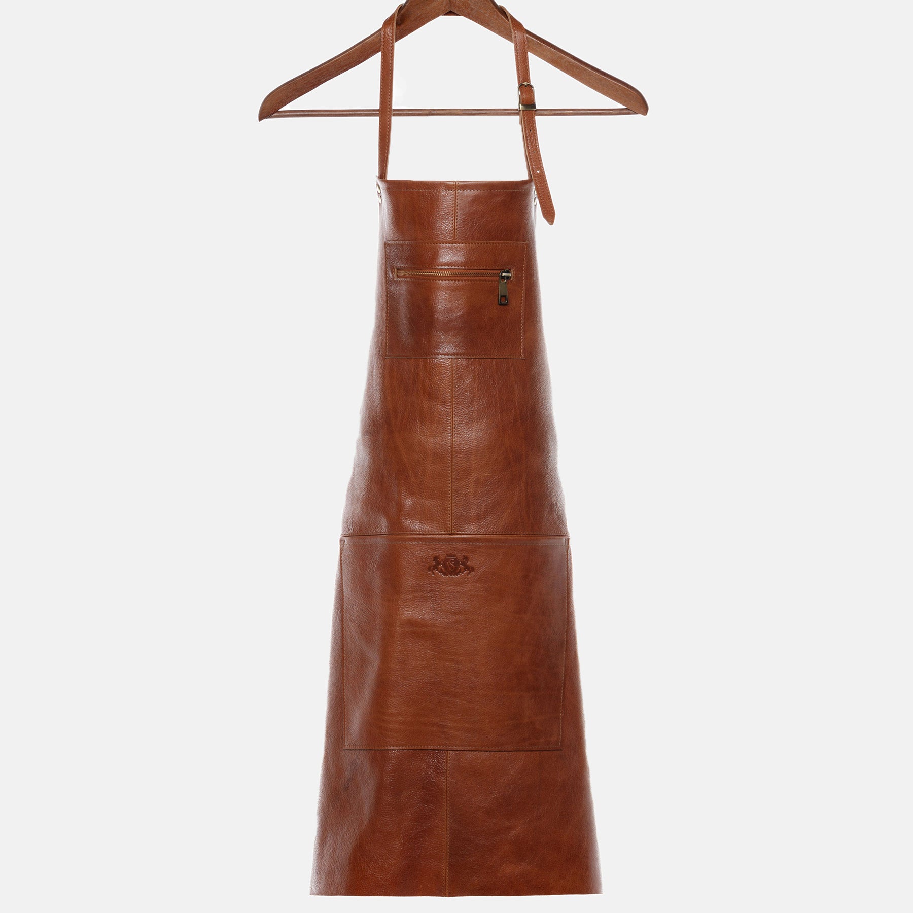 Leather apron HEATHROW vintage leather brown