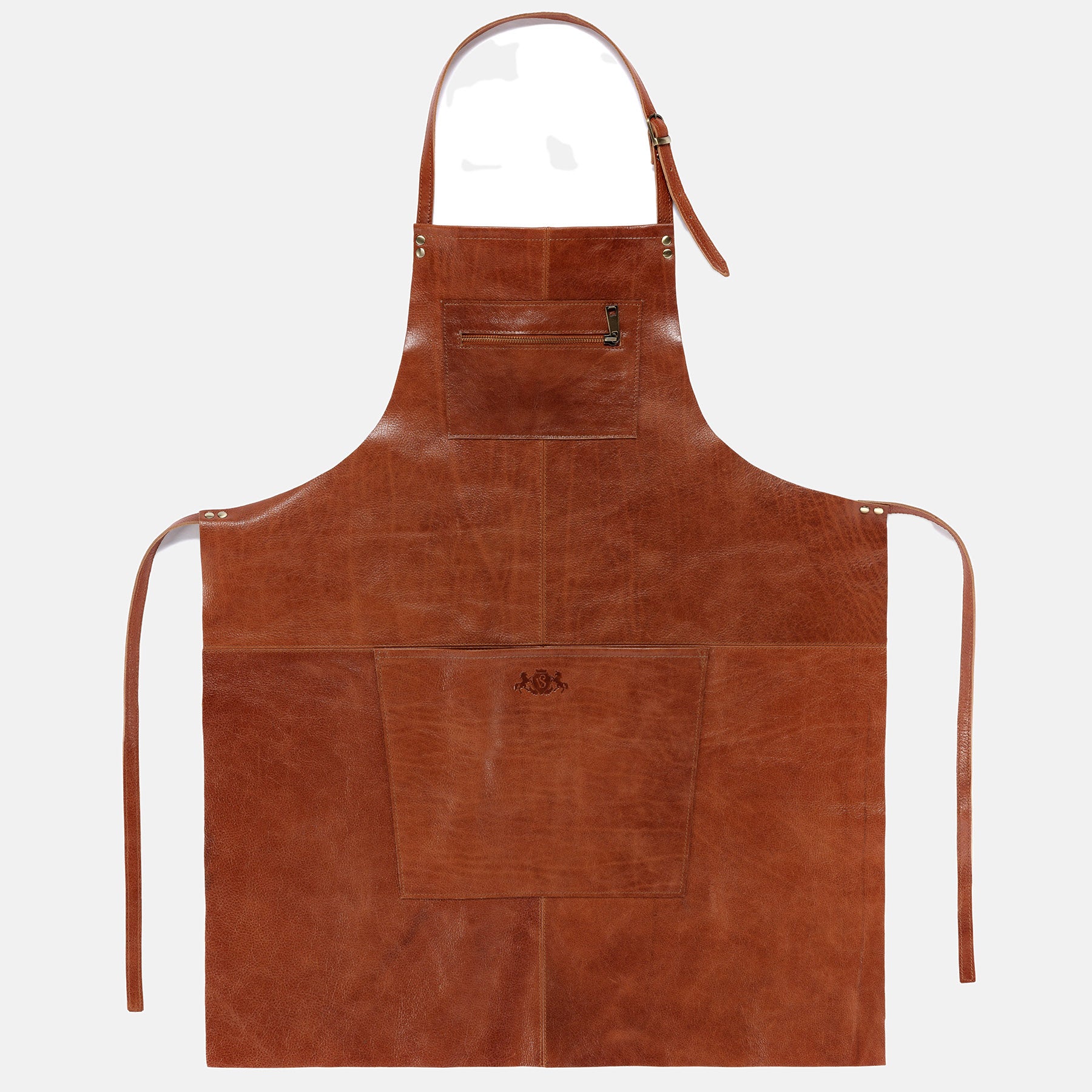 Leather apron HEATHROW vintage leather brown