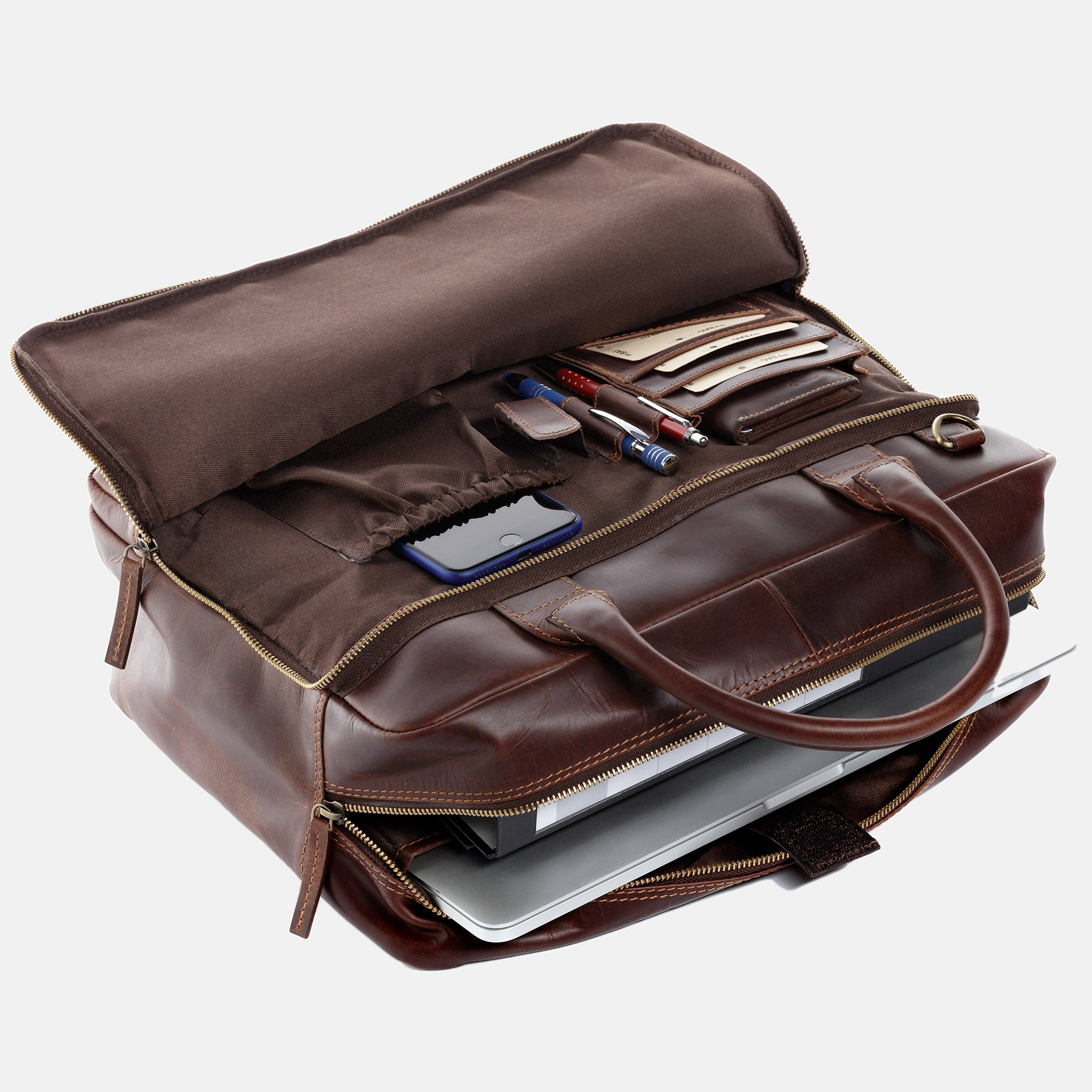 Laptoptasche RYAN Natur-Leder braun