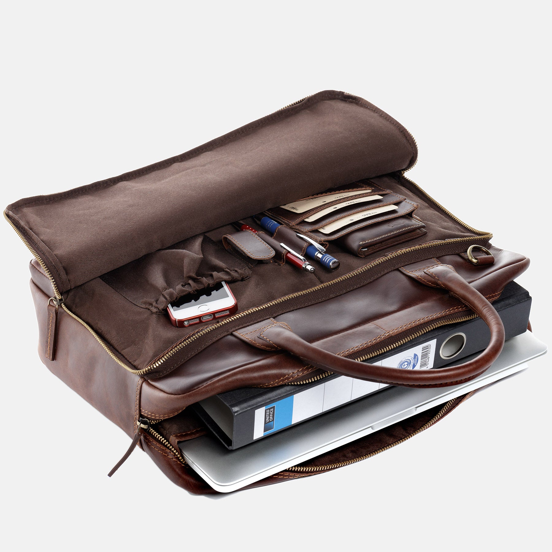 Laptoptasche RYAN Natur-Leder braun