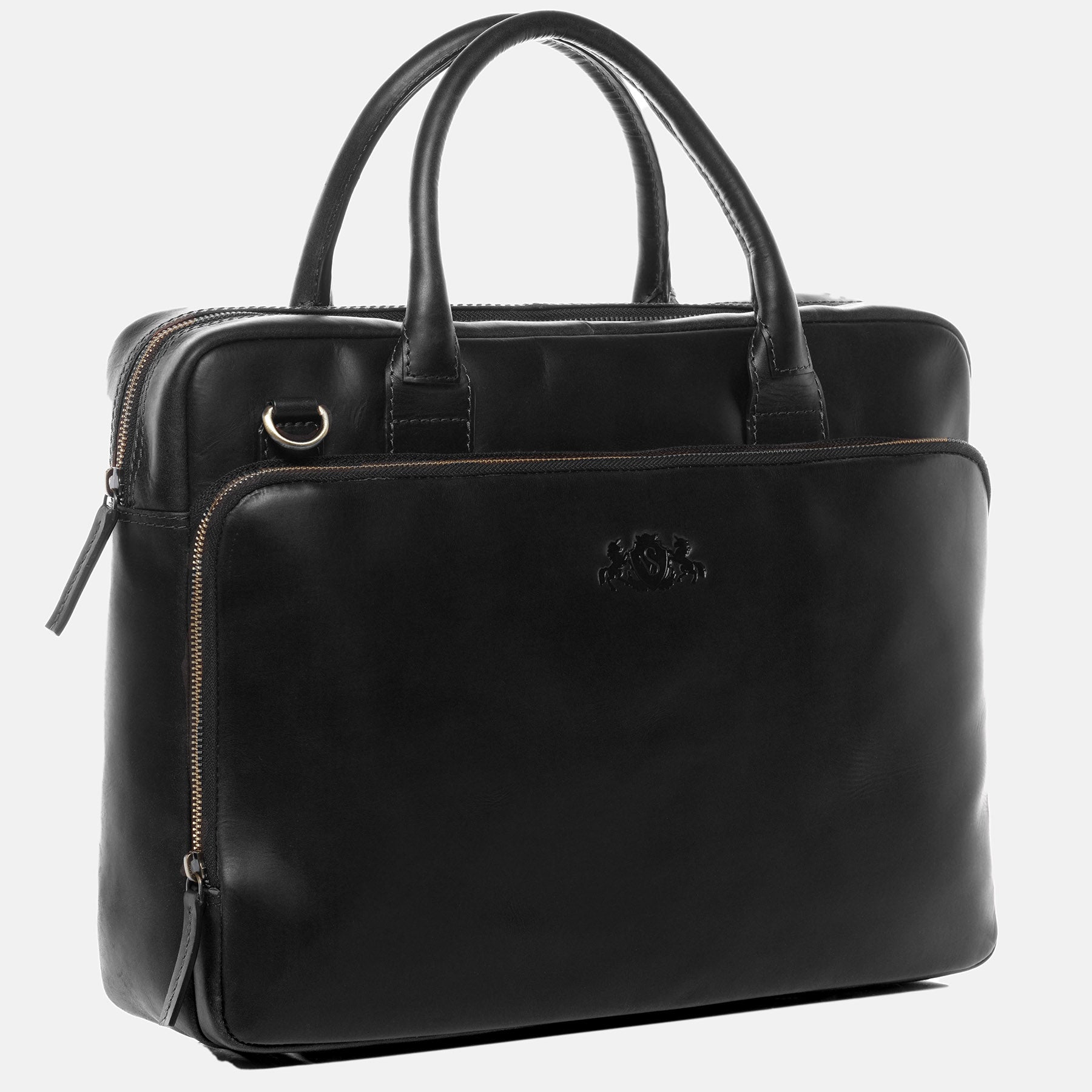 Laptoptasche RYAN Glattleder schwarz