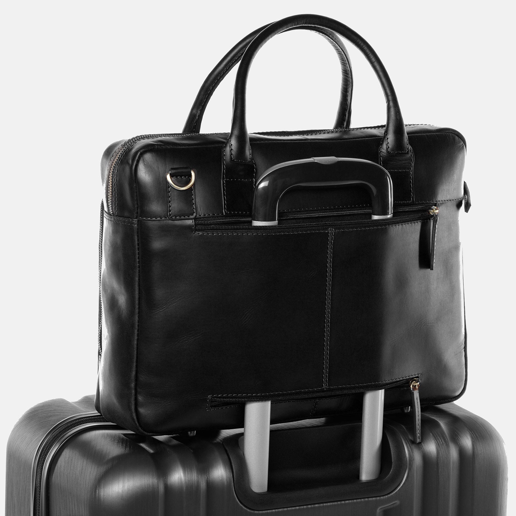Laptoptasche RYAN Glattleder schwarz