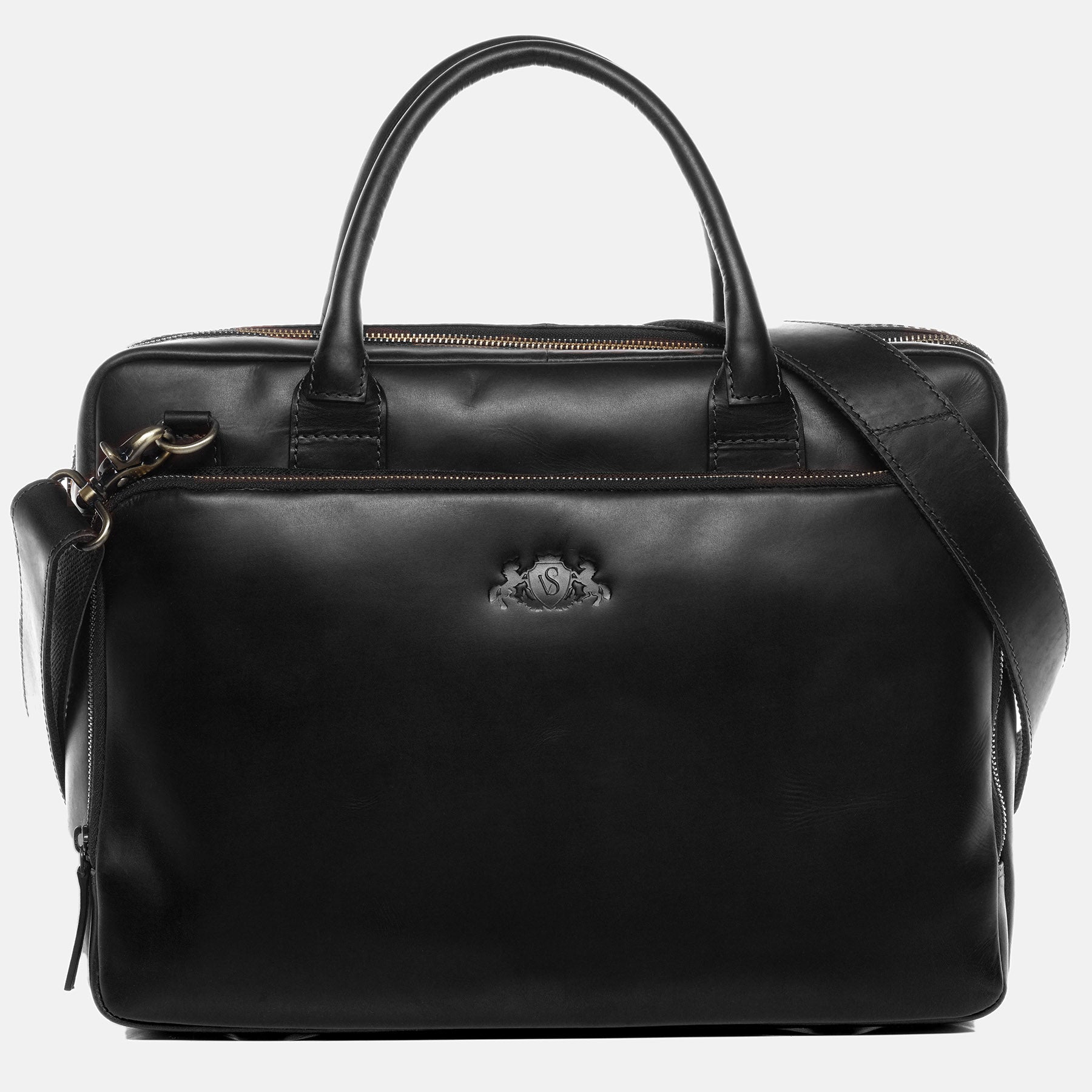 Laptoptasche RYAN Glattleder schwarz