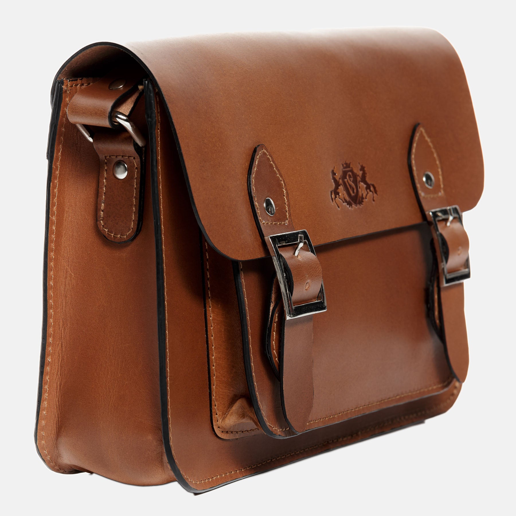 Satchel TESSA Sattelleder hellbraun-cognac