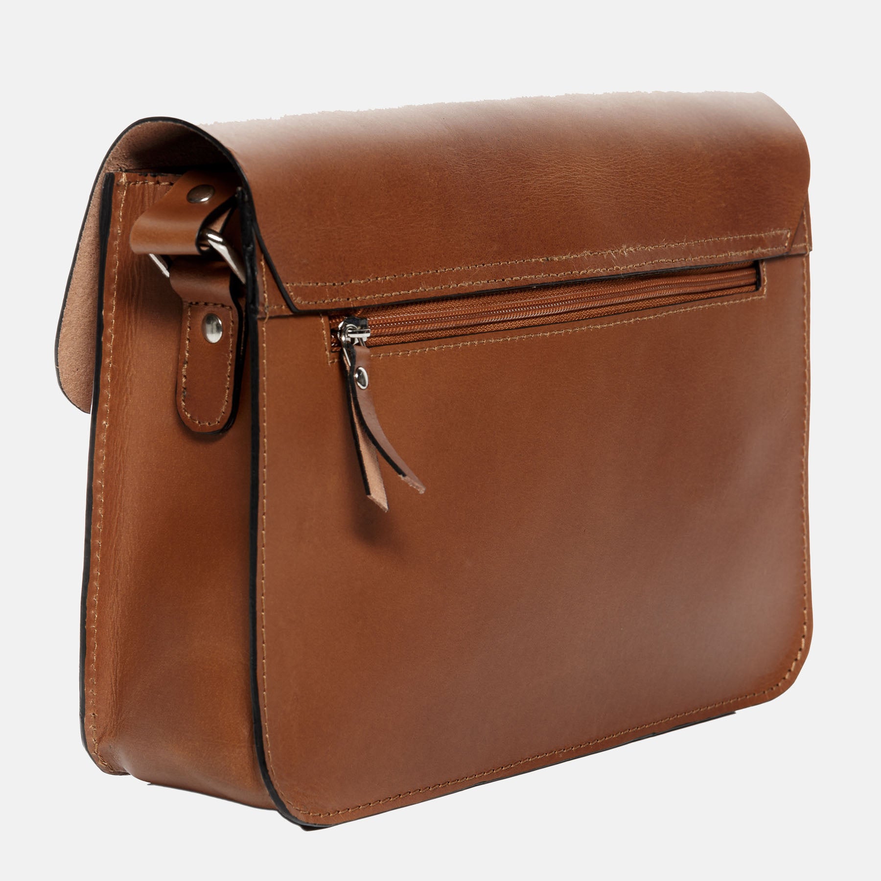 Satchel TESSA Sattelleder hellbraun-cognac